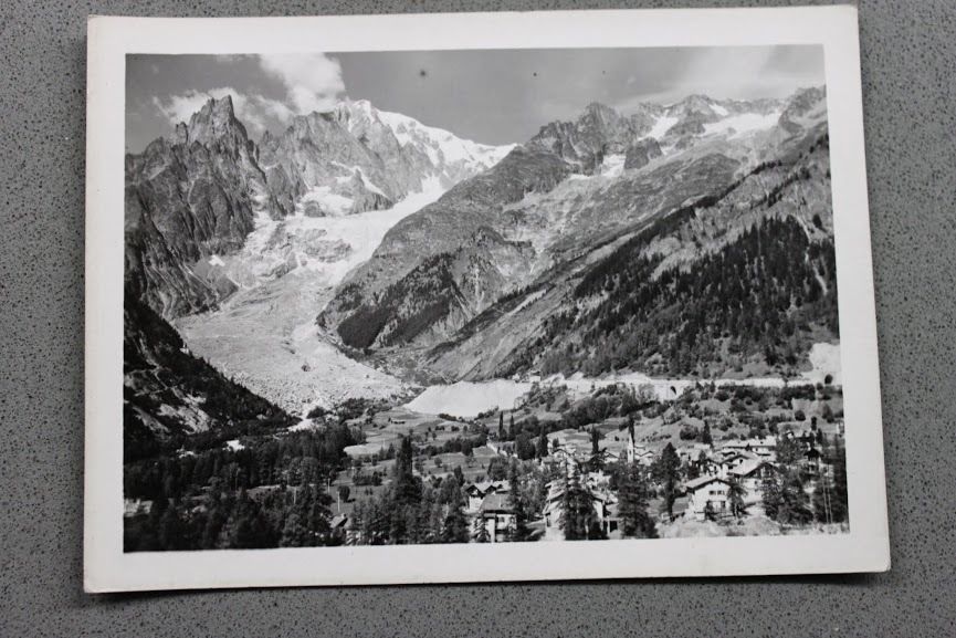 Foto Montagna Valle d'Aosta 1950 ca Entrèves e sfondo Aiguille …