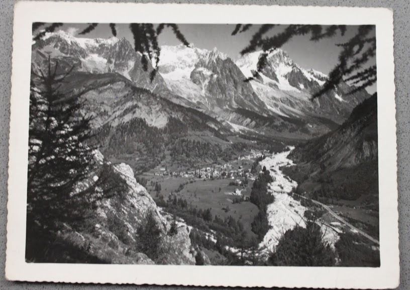 Foto Montagna Valle d'Aosta 1950 ca Veduta Entrèves sfondo Catena …