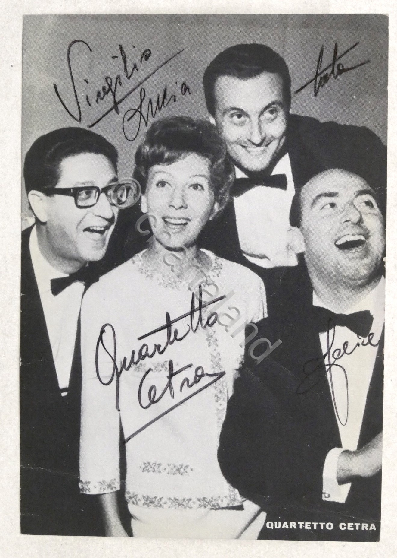 Fotocartolina gruppo vocale Quartetto Cetra - 1960 ca.