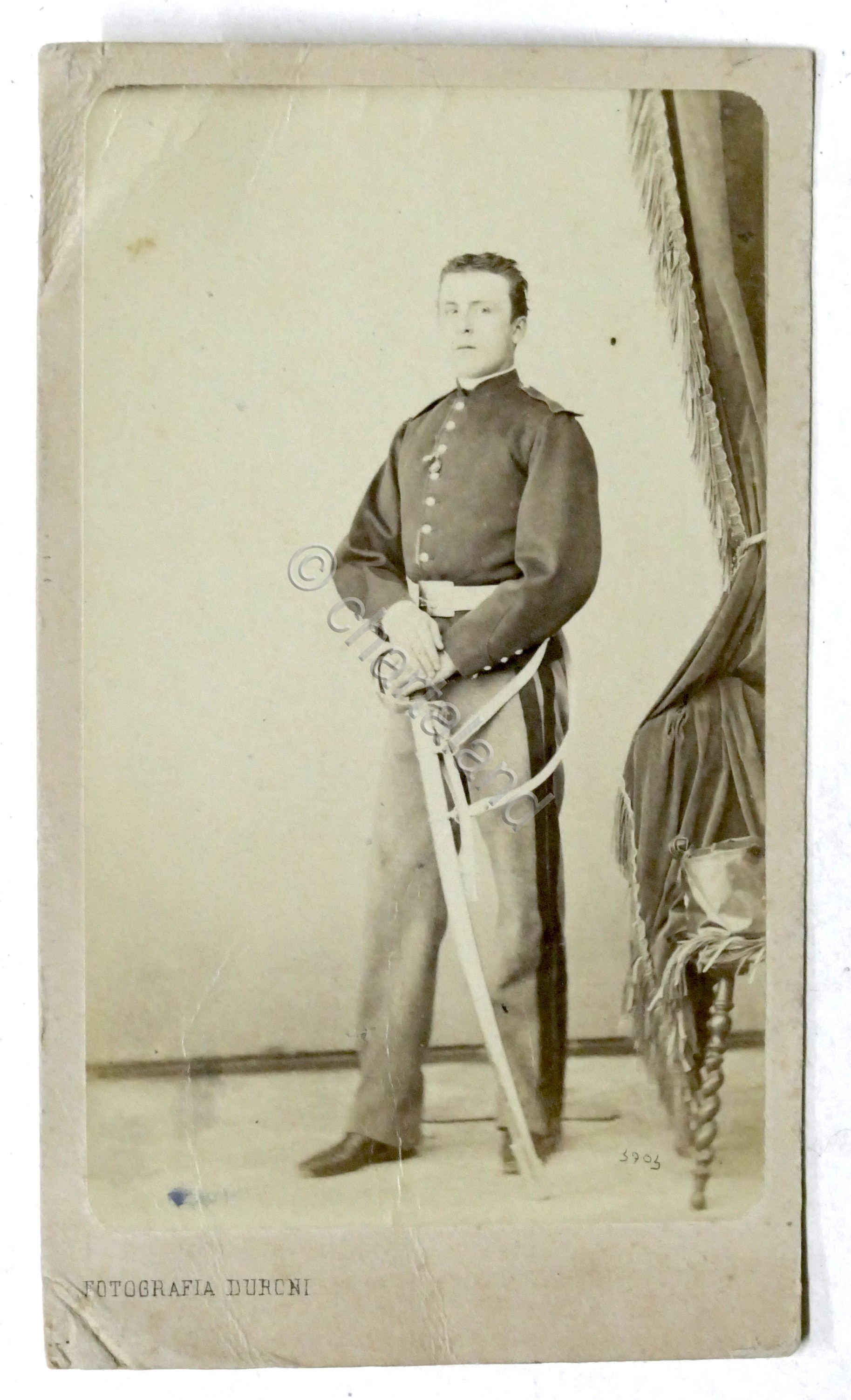 Fotografia albumina Marco Geppi - 6° Reggimento Lancieri Aosta - …