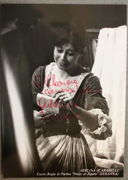 Fotografia con Autografo soprano Adelina Scarabelli Parma Nozze Figaro anni …