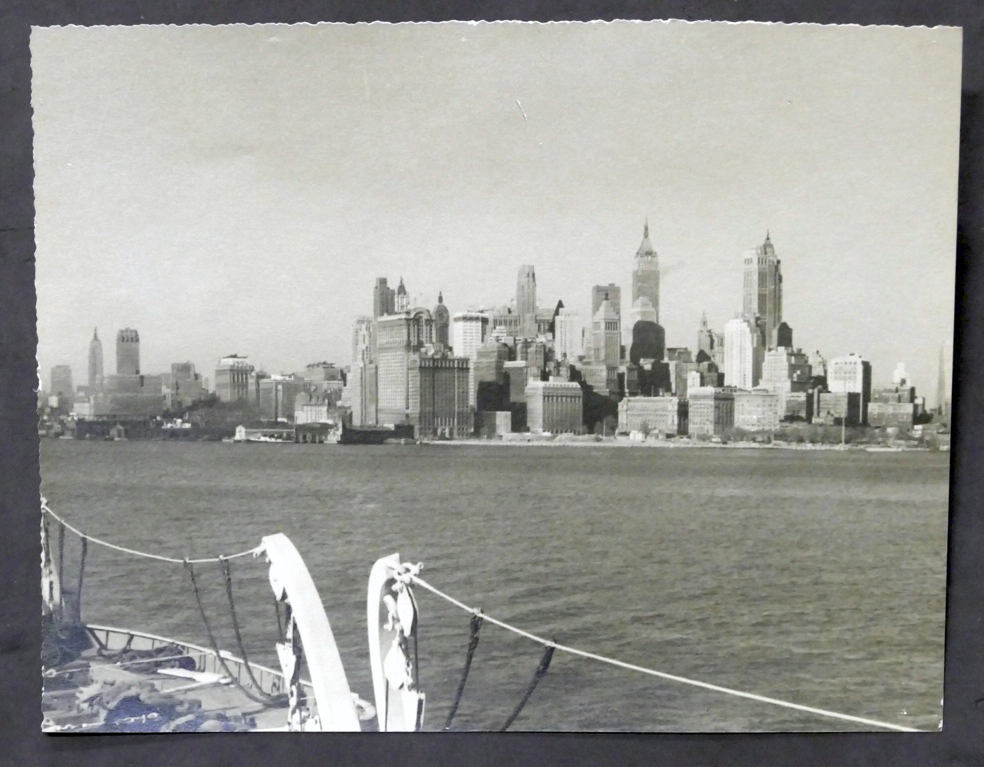 Fotografia d'epoca - Panorama di New York dal traghetto - …