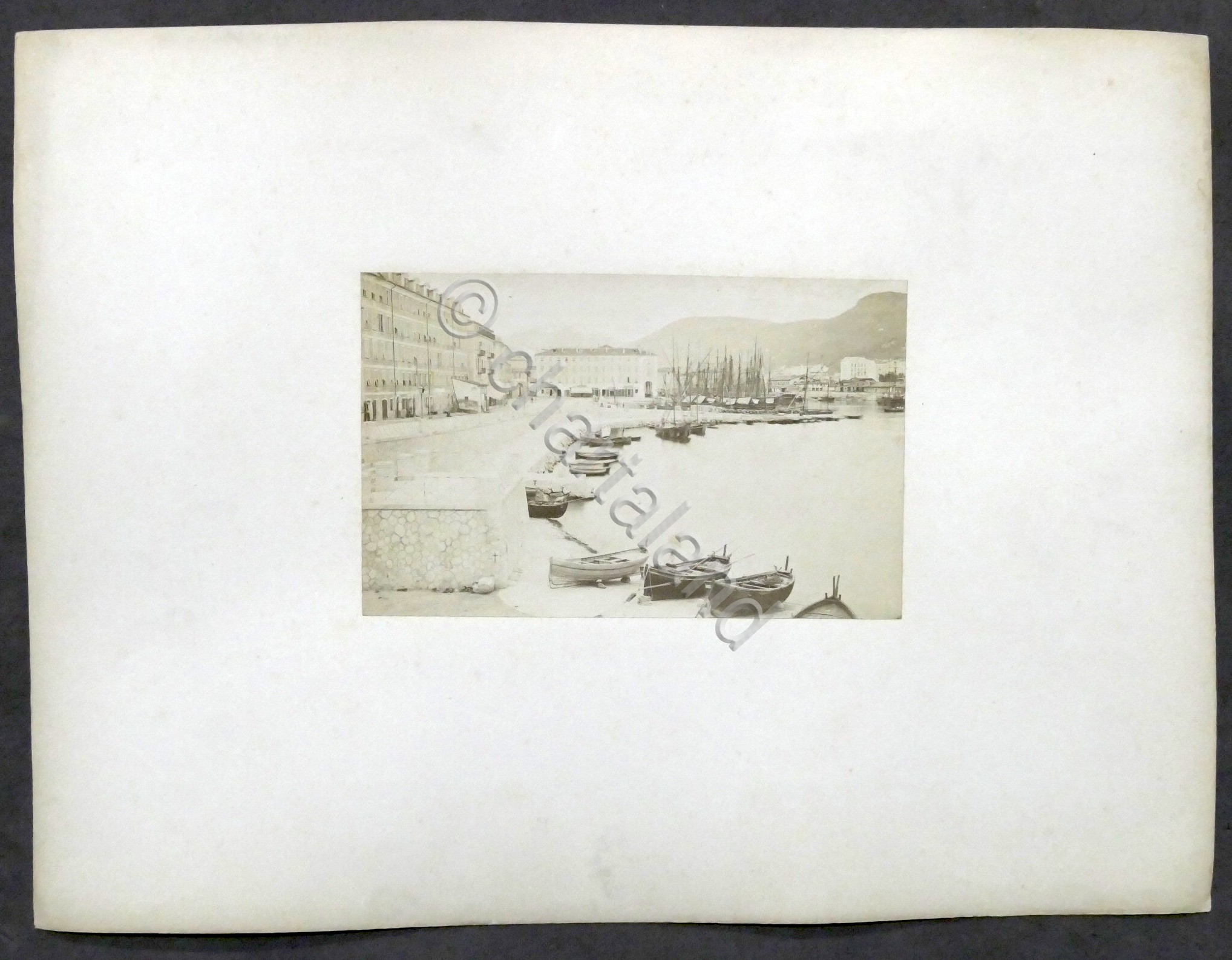 Fotografia d'epoca albumina - Nizza: il Porto - fine '800