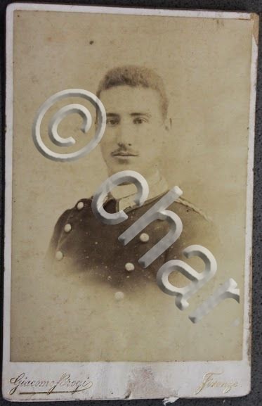 Fotografia d'epoca albumina Brogi Firenze - militaria ufficiale uniforme 1880