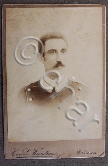 Fotografia d'epoca albumina Fiorentini Padova militaria tenente uniforme 1894