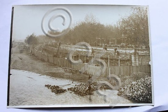 Fotografia d'epoca Alluvione del 1910 a Parigi - lavori soccorso