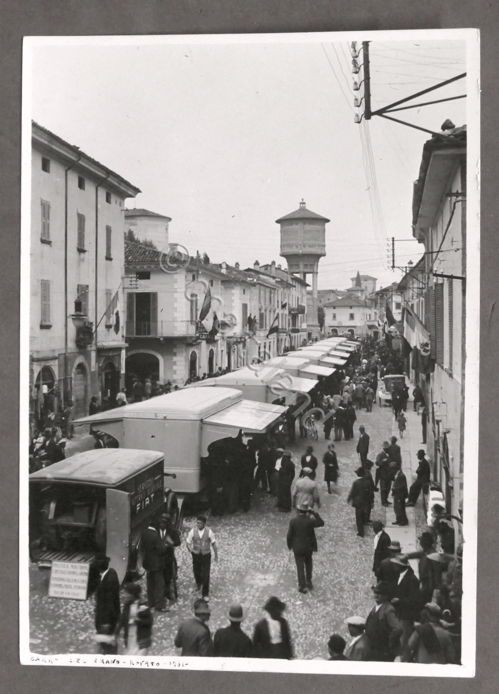 Fotografia d'epoca animata Rovato (Brescia) - Autotreno del Grano - …