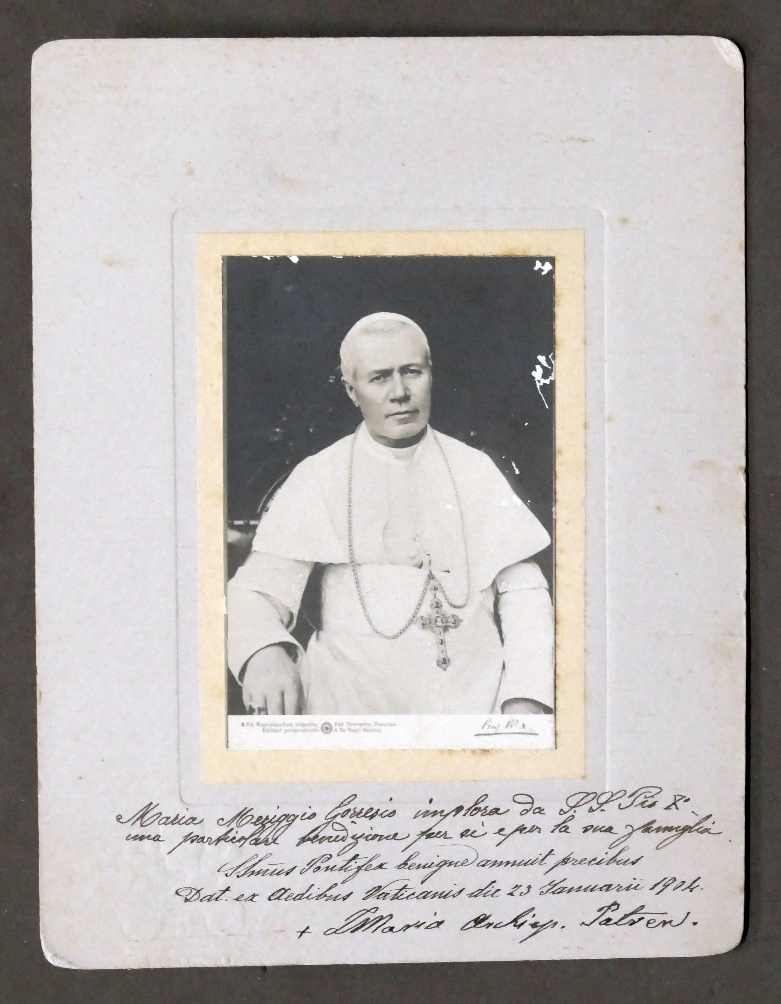 Fotografia d'epoca di Papa Pio X - 1904