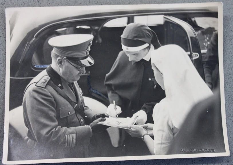 Fotografia d'epoca Maria Josè di Sassonia Coburgo-Gotha crocerossina '37 guerra