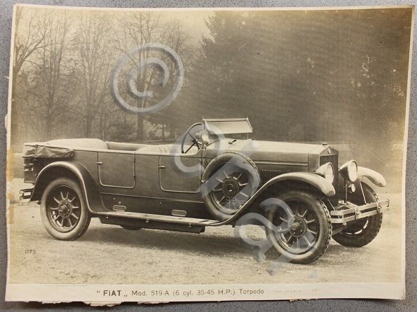 Fotografia epoca auto FIAT Torpedo Mod. 519 A 6 cyl. …