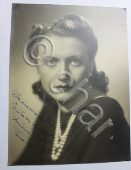 Fotografia epoca Vaselli con autografo dell'attrice Anna Maria Falchi - …
