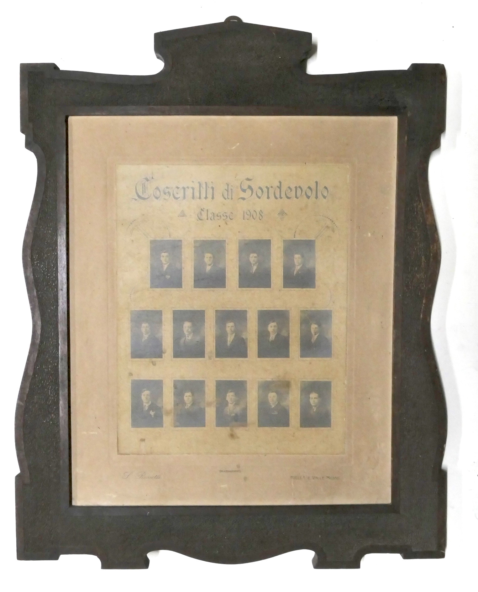 Fotografia incorniciata - Coscritti di Sordevolo (Biella) - Classe 1908