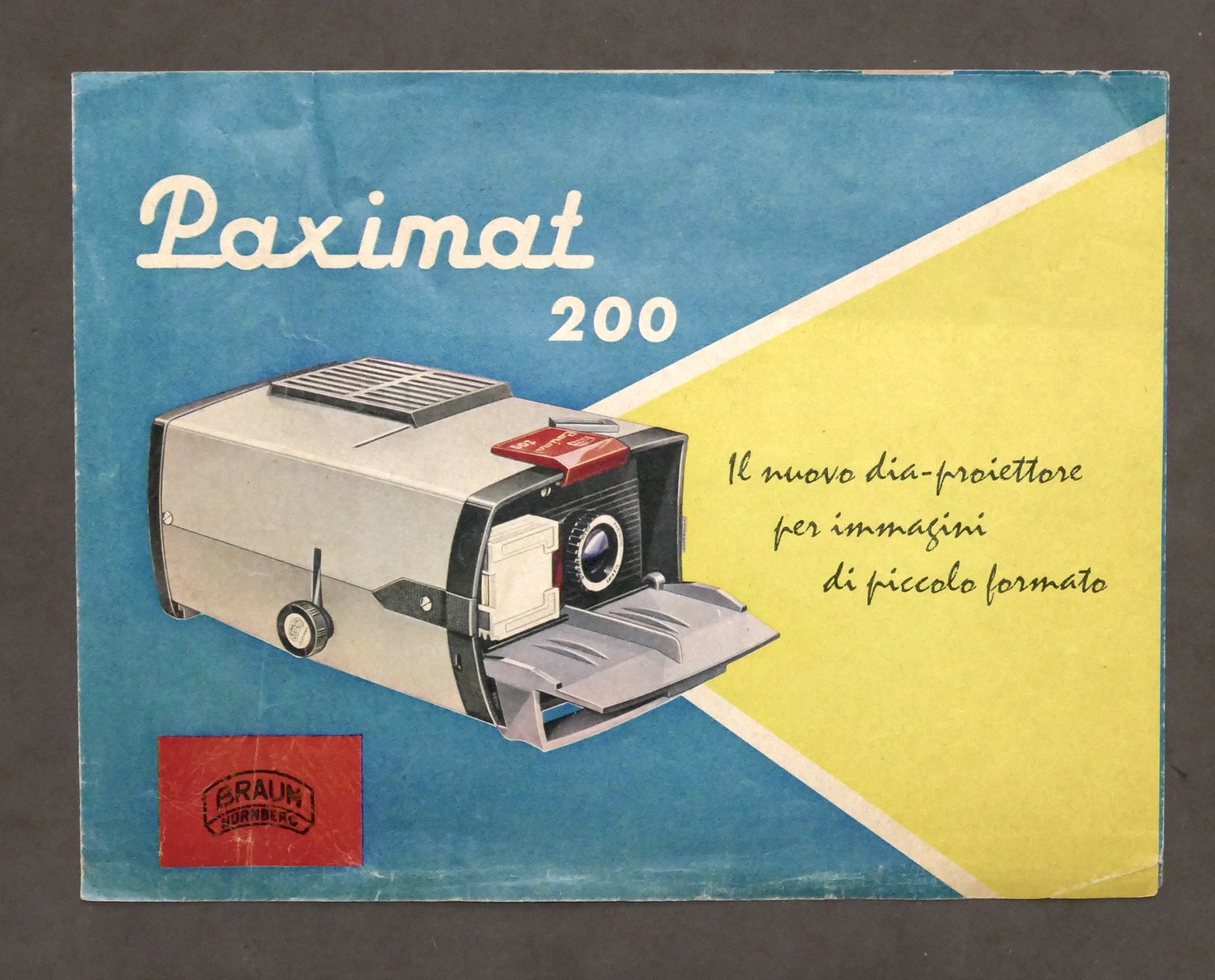 Fotografia Pubblicità - Brochure Braun Paximat 200 dia-proiettore - 1960
