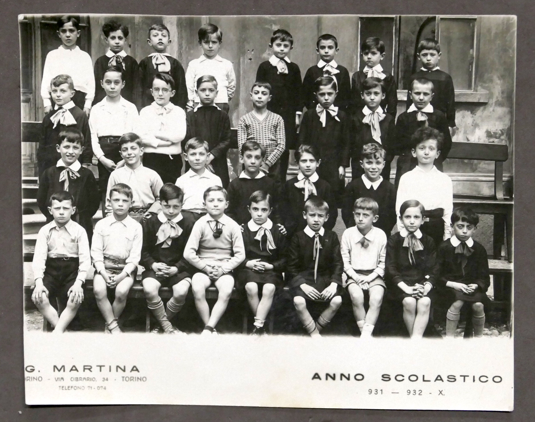 Fotografia Scuola elementare di Torino - Anno scolastico 1931 - …