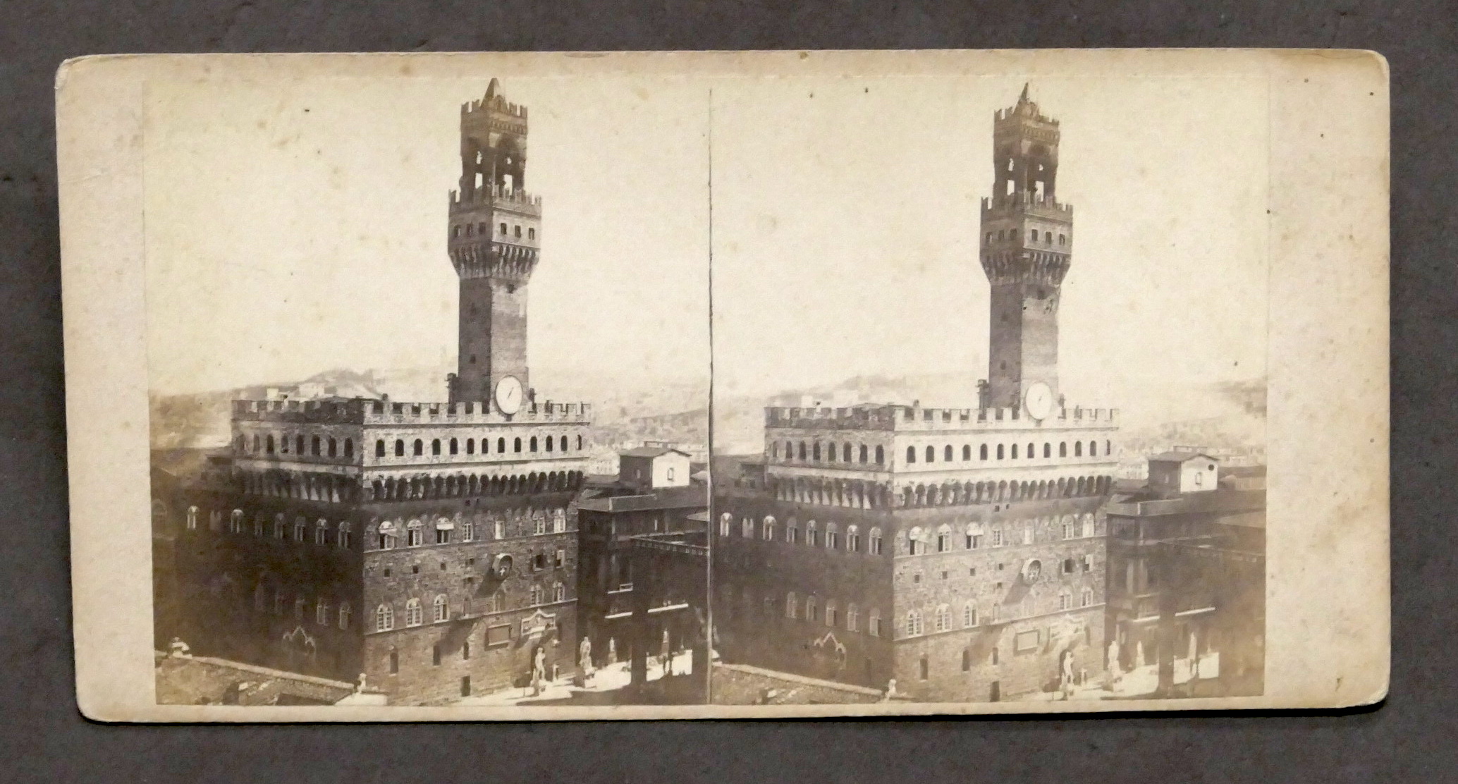 Fotografia stereoscopica - Firenze - Palazzo Vecchio - 1900 ca.