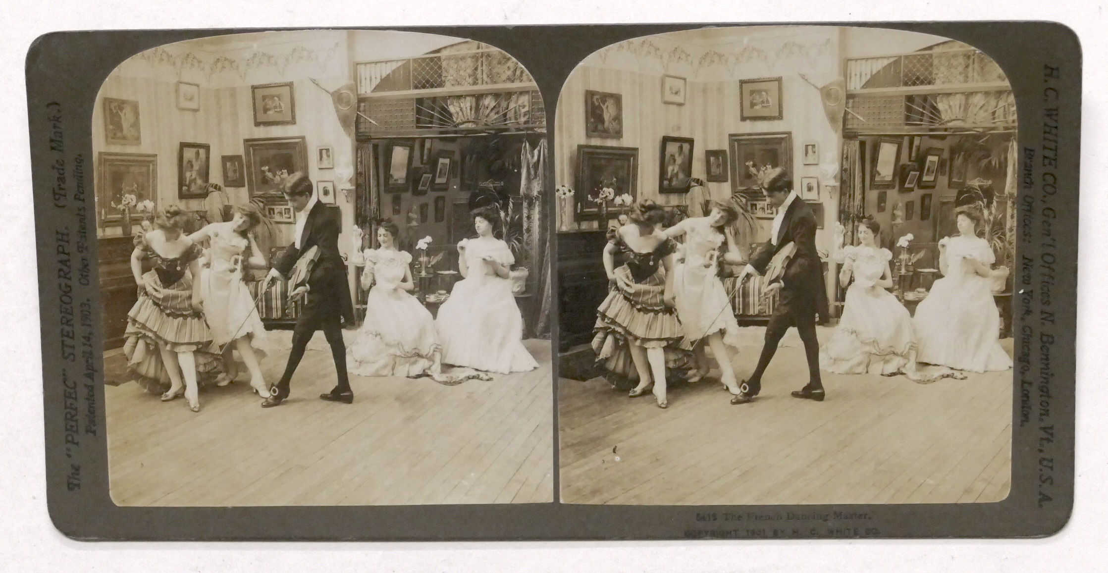 Fotografia stereoscopica - Lezione di violino - 1903