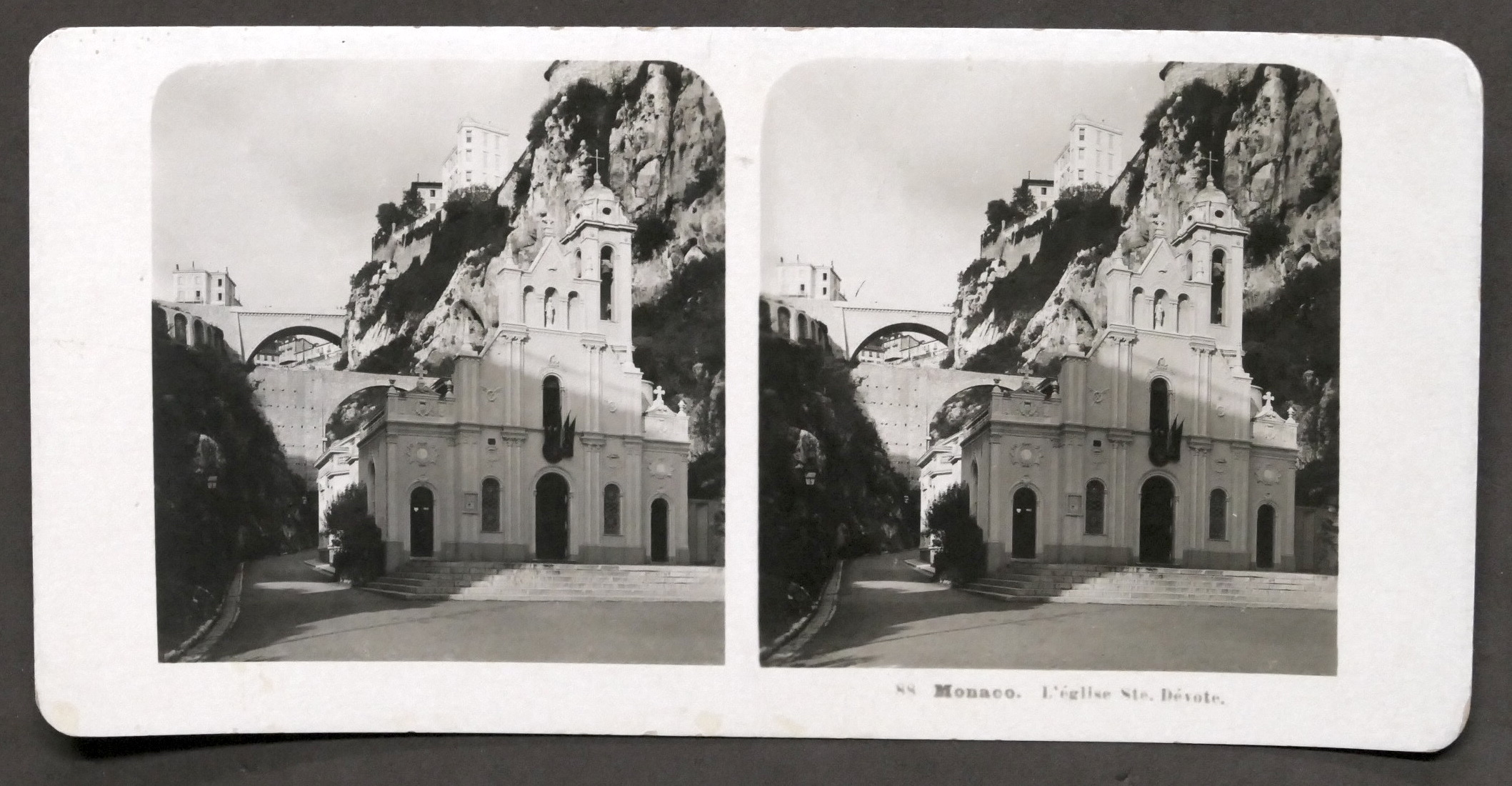 Fotografia stereoscopica - Monaco - L'eglise Ste. Devote - 1904