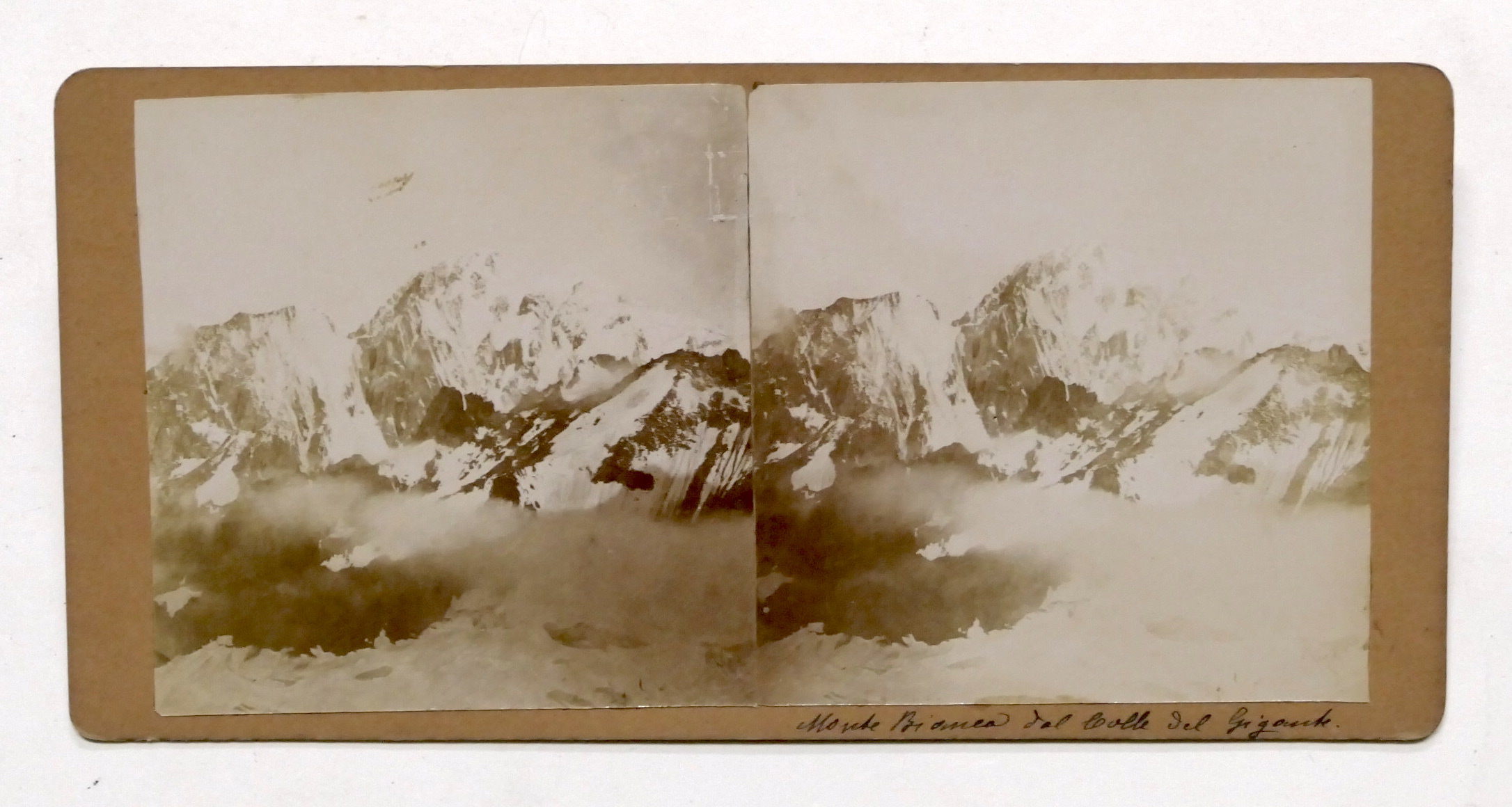 Fotografia stereoscopica - Monte Bianco visto dal Colle del Gigante …