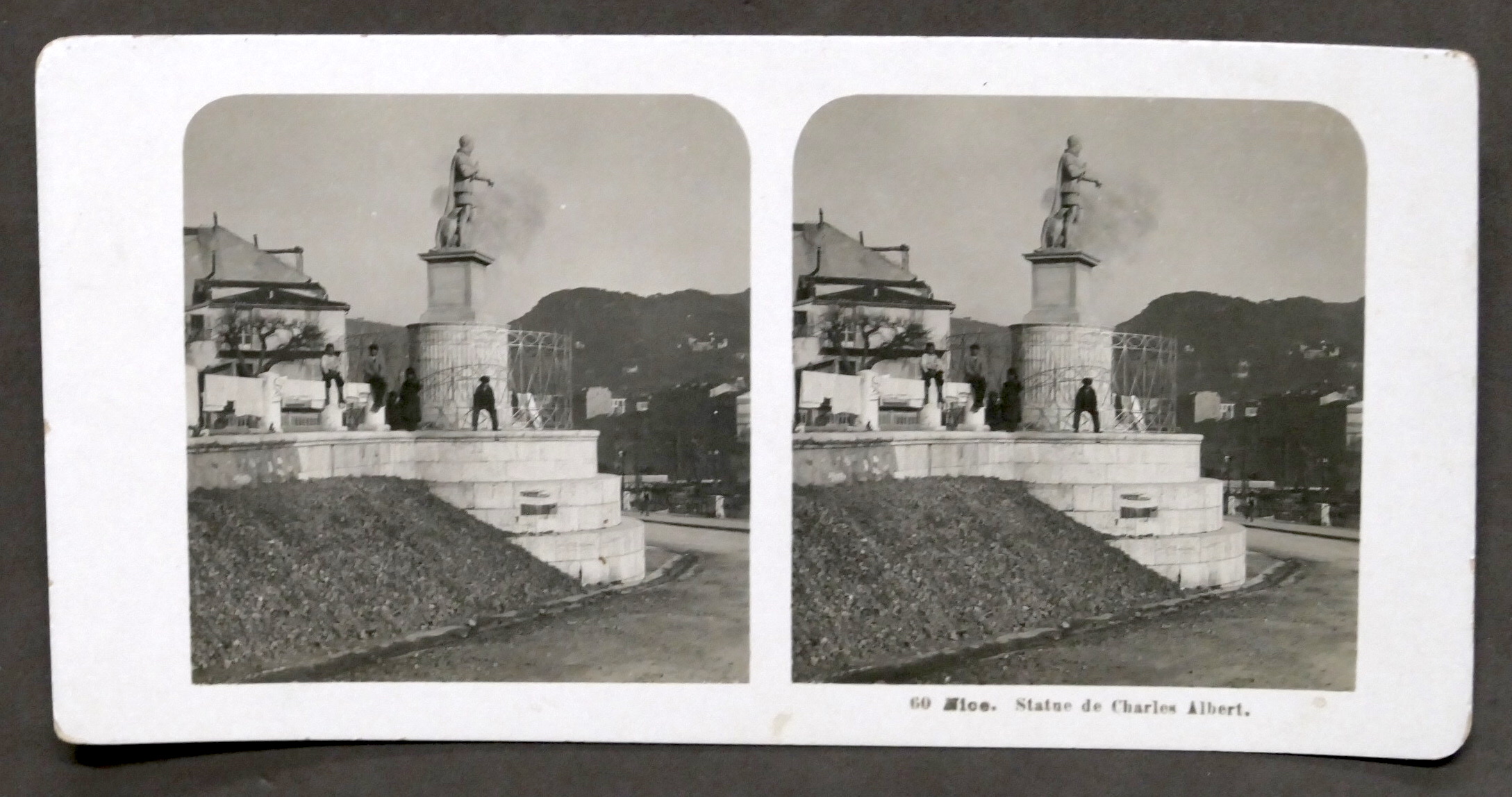 Fotografia stereoscopica - Nizza - Statue di Carlo Felice di …