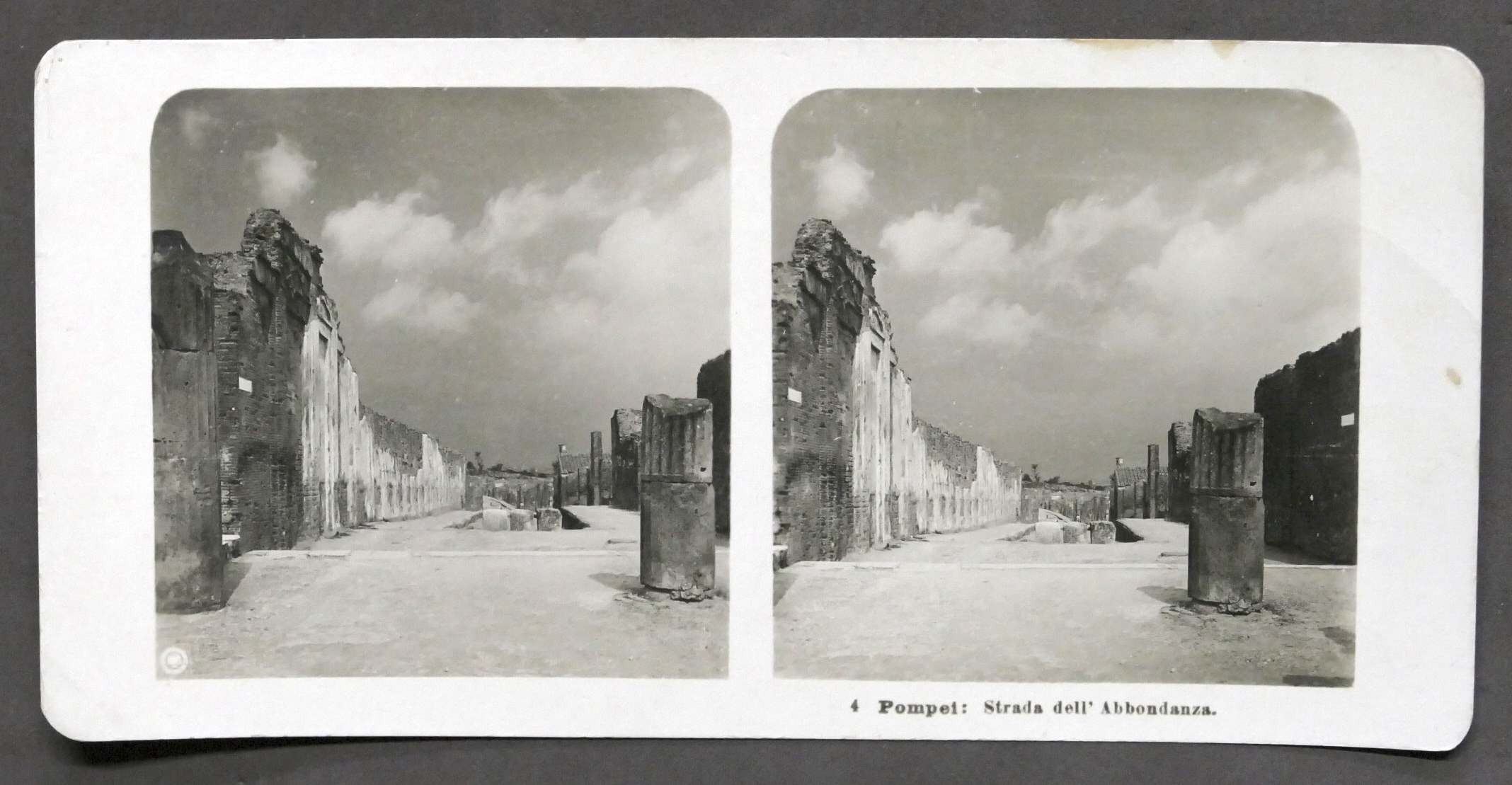 Fotografia stereoscopica - Pompei - Strada dell'Abbondanza - 1906