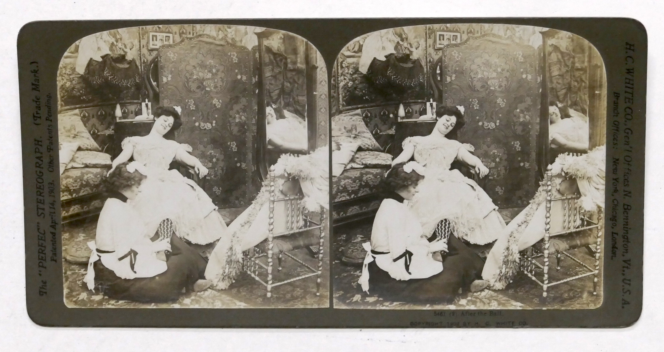Fotografia stereoscopica - Ragazza dopo il ballo - 1903
