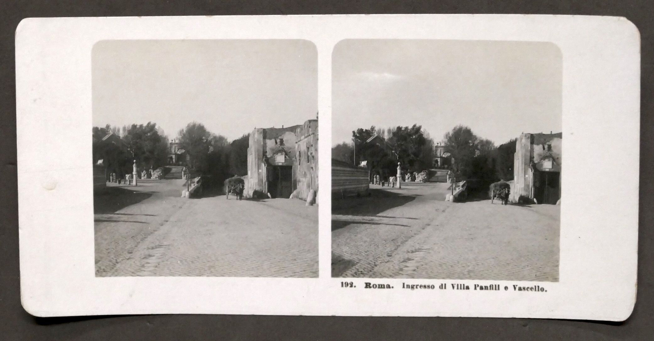 Fotografia stereoscopica - Roma - Ingresso di Villa Panfili e …