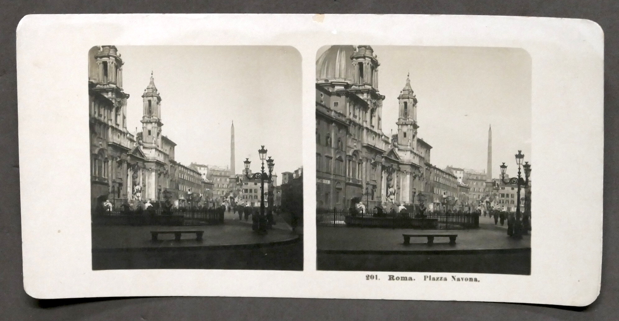 Fotografia stereoscopica - Roma - Piazza Navona - 1906