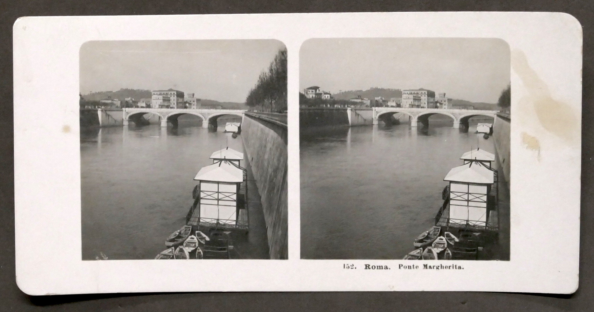 Fotografia stereoscopica - Roma - Ponte Regina Margherita sul Tevere …