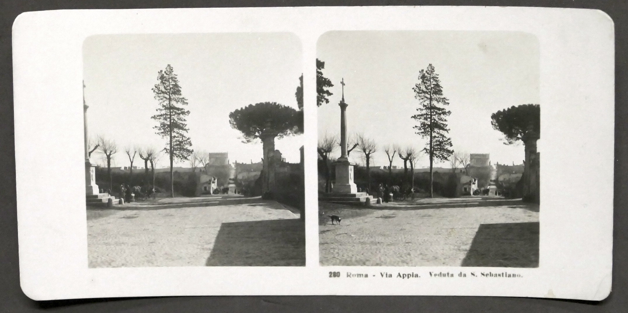 Fotografia stereoscopica - Roma - Via Appia - Veduta da …