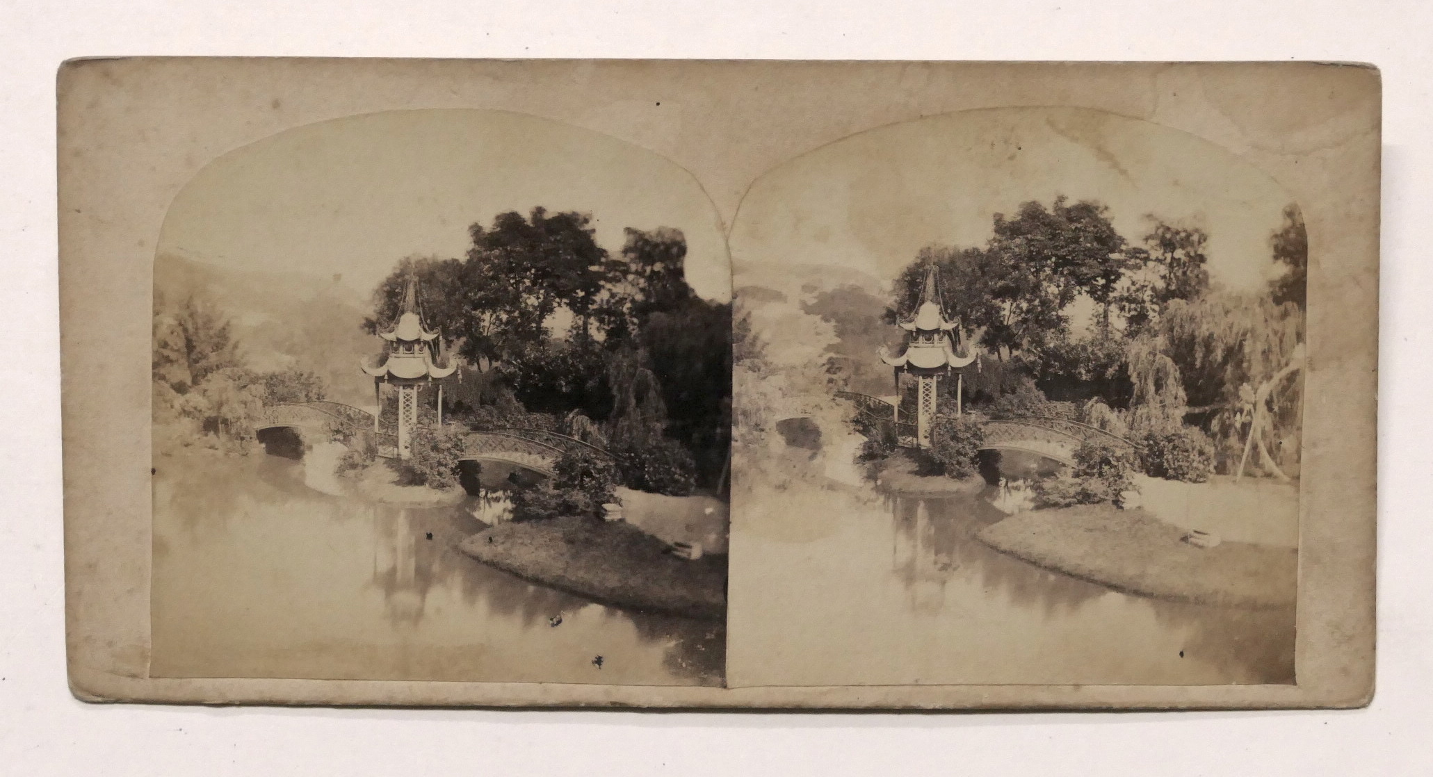 Fotografia stereoscopica Pegli - Villa Pallavicini Padiglione Cinese - 1900 …