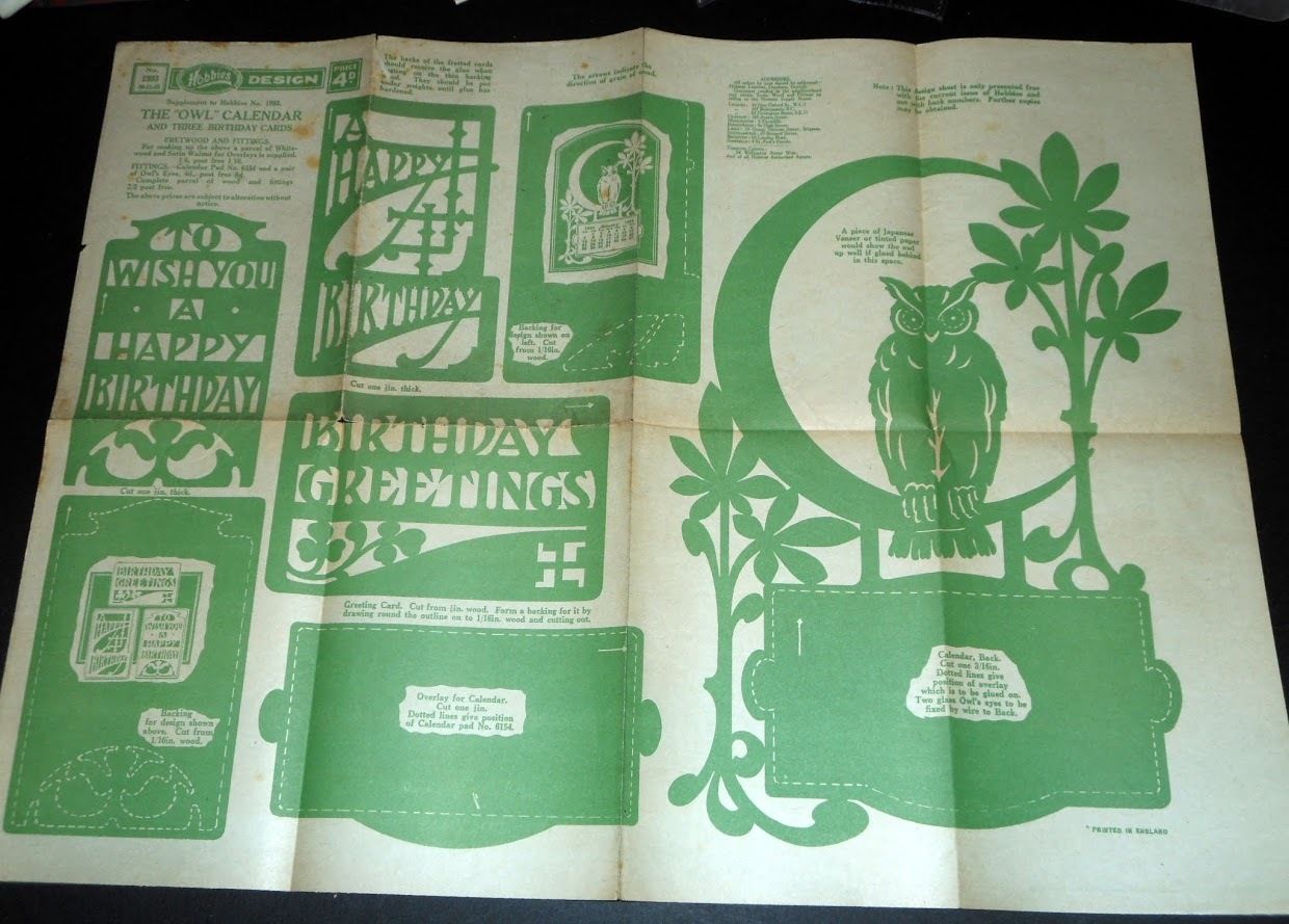 Fretwork Tavola n° 1993 Hobbies Design - The OWL Calendar …