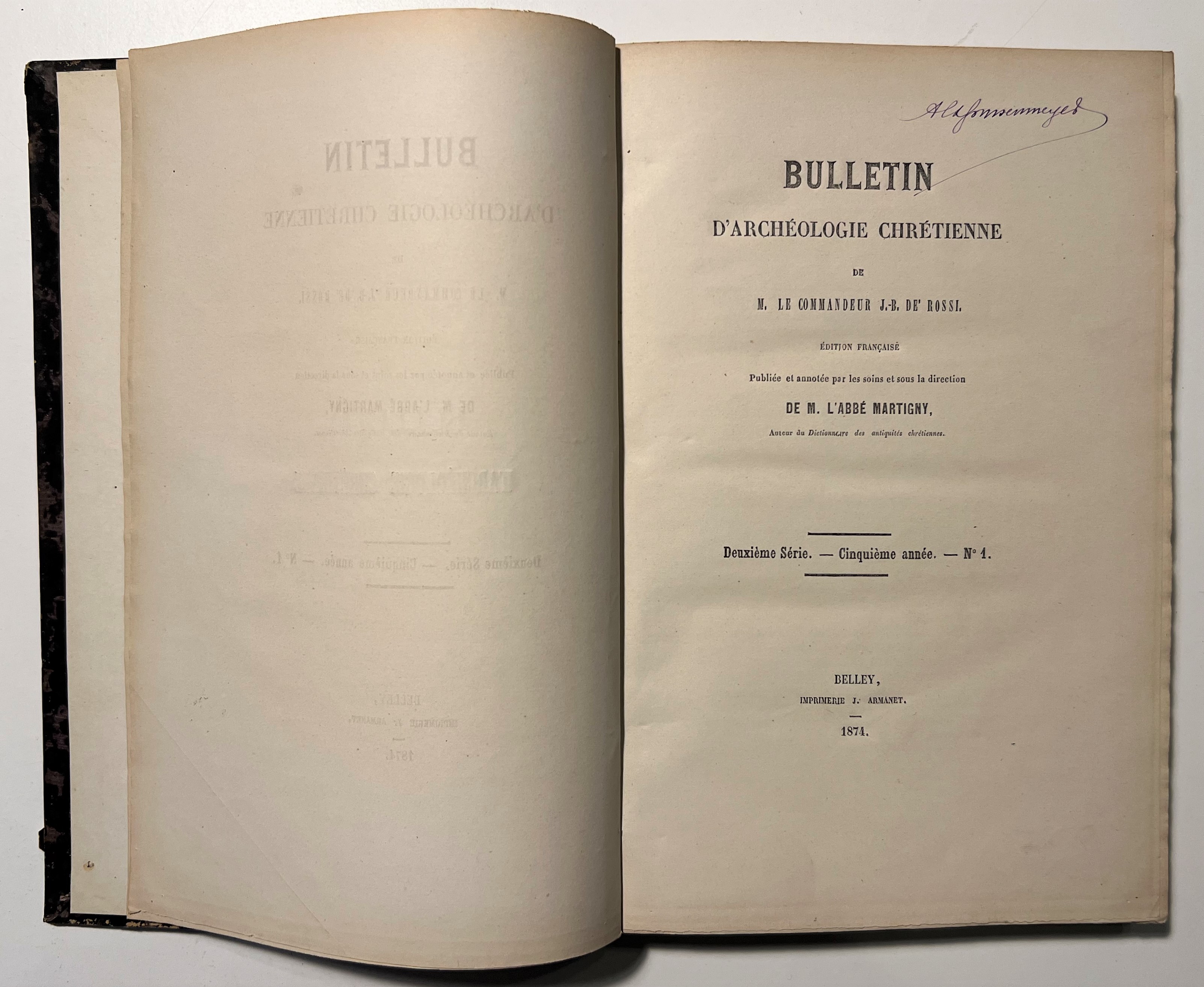 G. Battista De Rossi - Bulletin d'Archéologie Chrétienne - ed. …