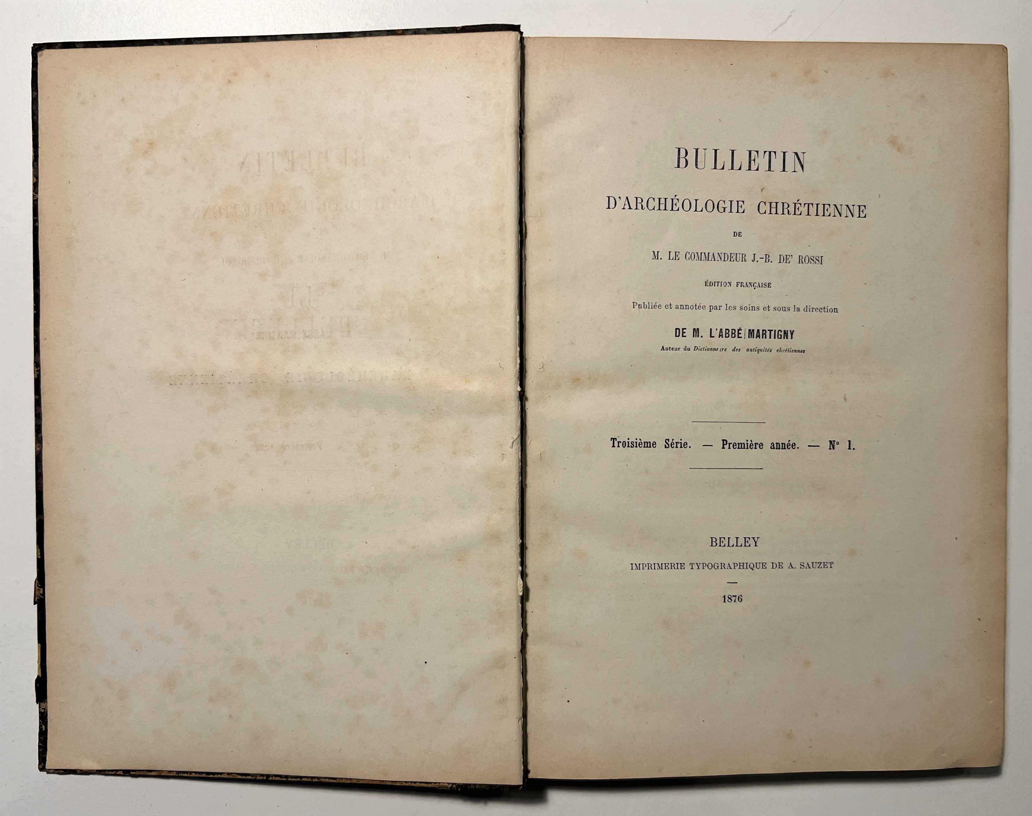 G. Battista De Rossi - Bulletin d'Archéologie Chrétienne - ed. …