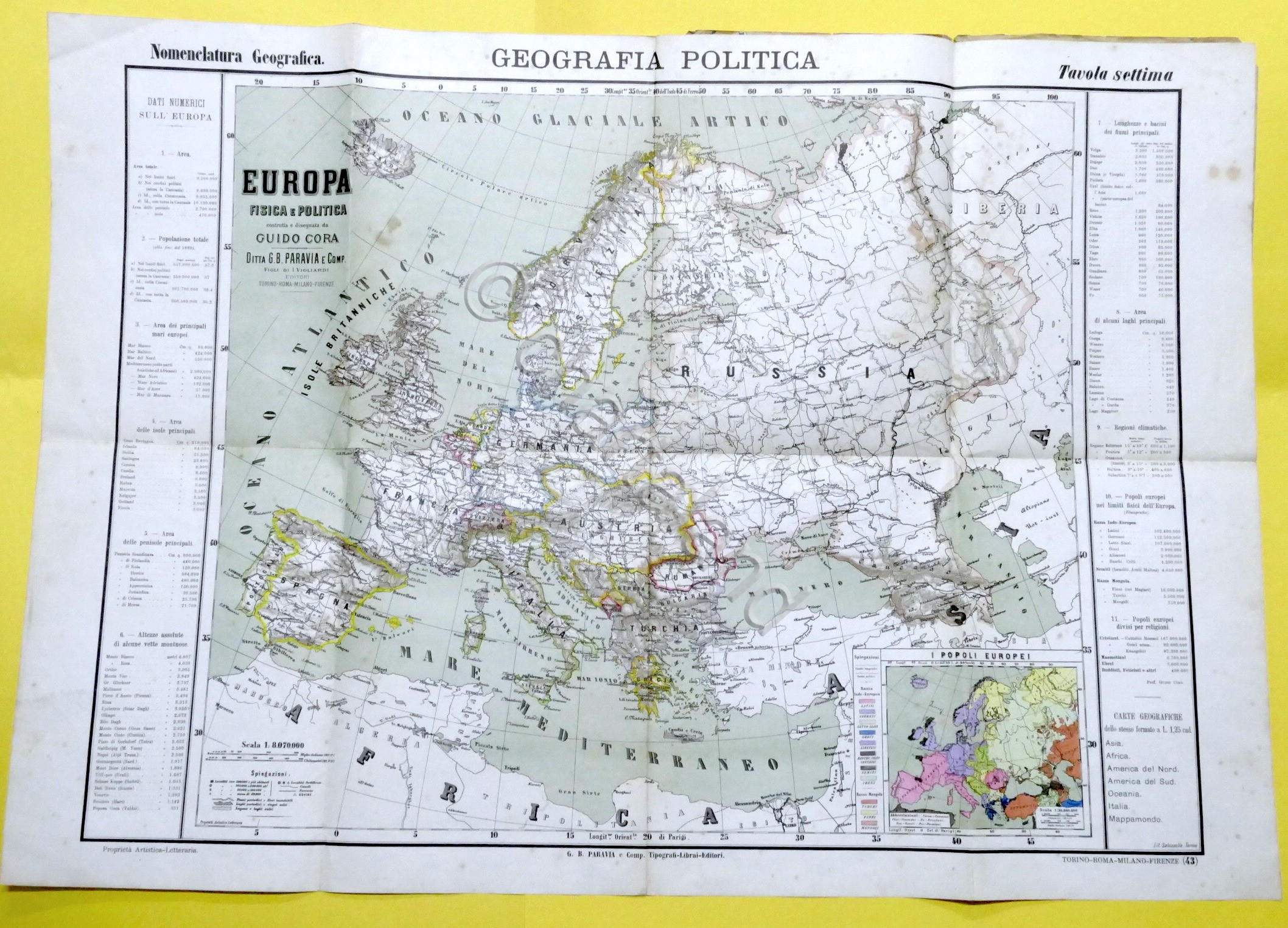 G. Cora - Carta dell'Europa fisica e politica - ed. …