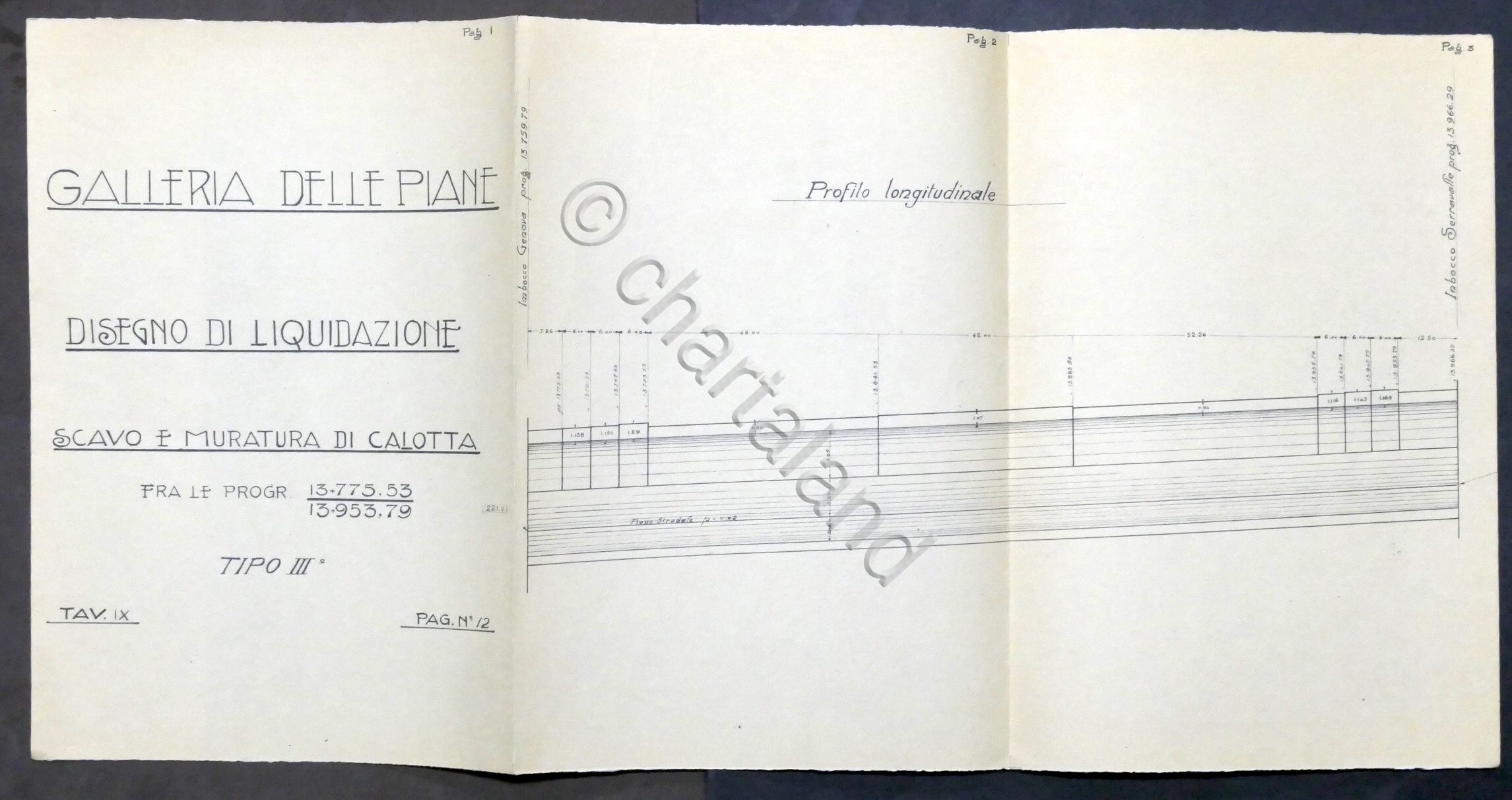 Galleria delle Piane - Disegno scavo e muratura di calotta …