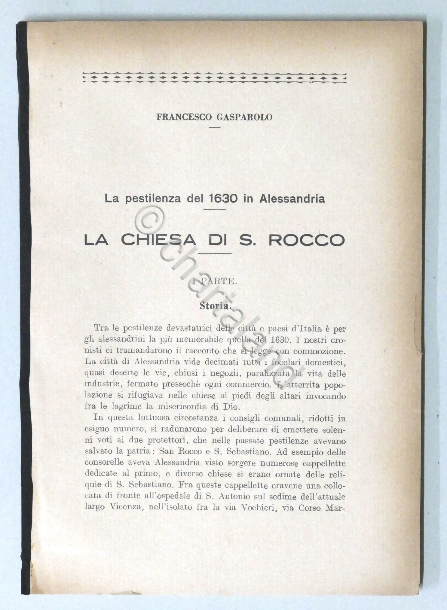 Gasparolo - La pestilenza del 1630 in Alessandria La Chiesa …