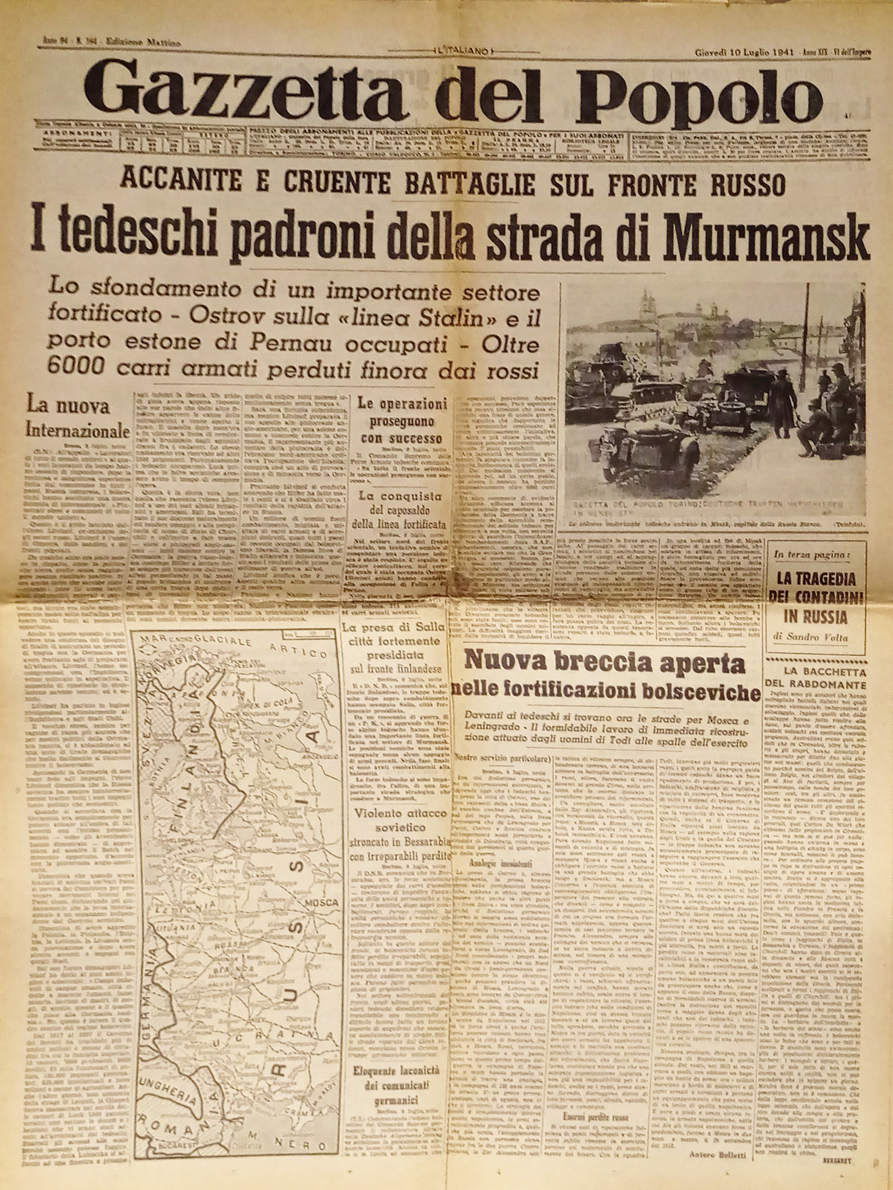 Gazzetta del Popolo N. 164 - 1941 I tedeschi padroni …