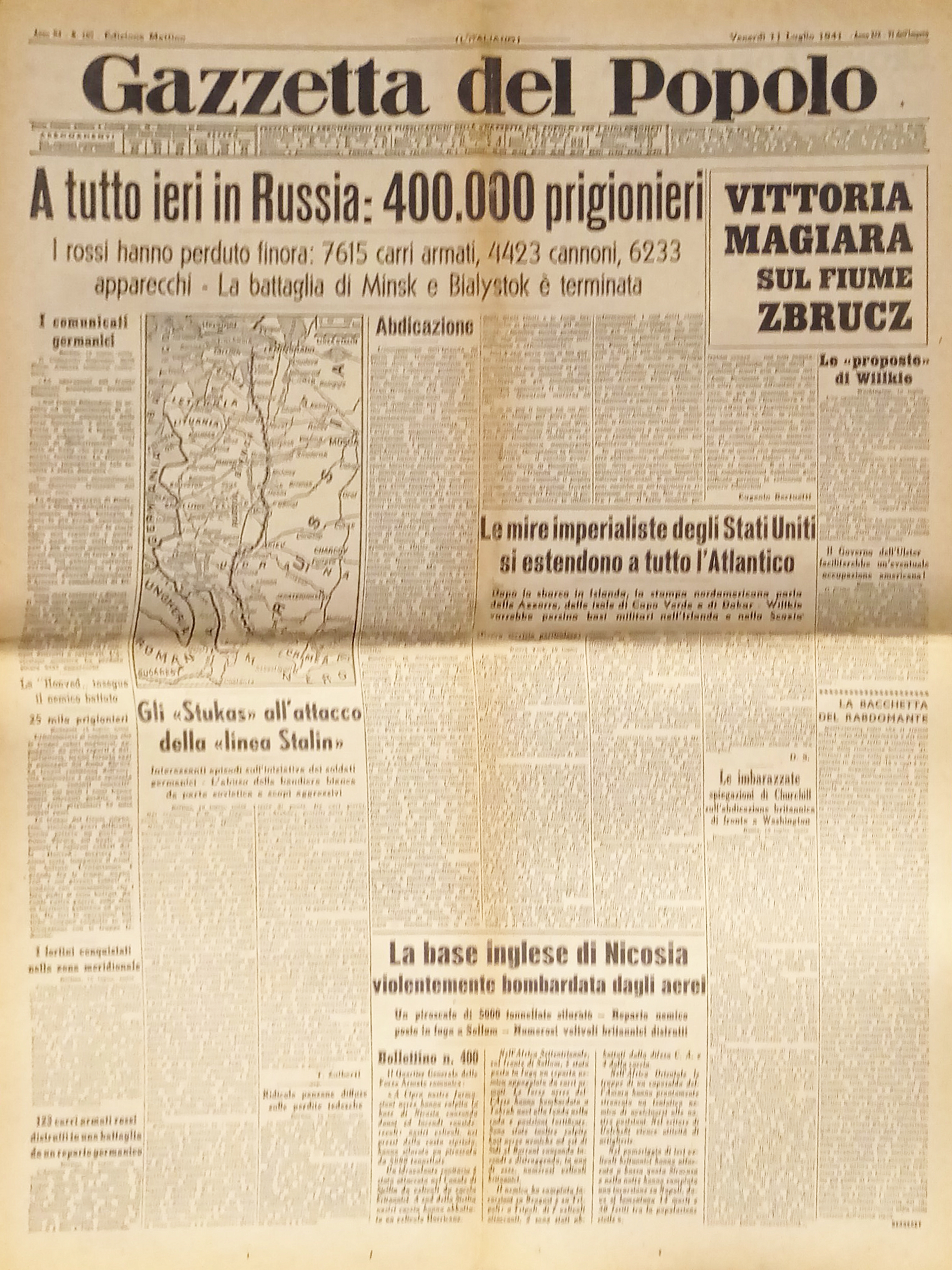 Gazzetta del Popolo N. 165 - 1941 A tutto ieri …