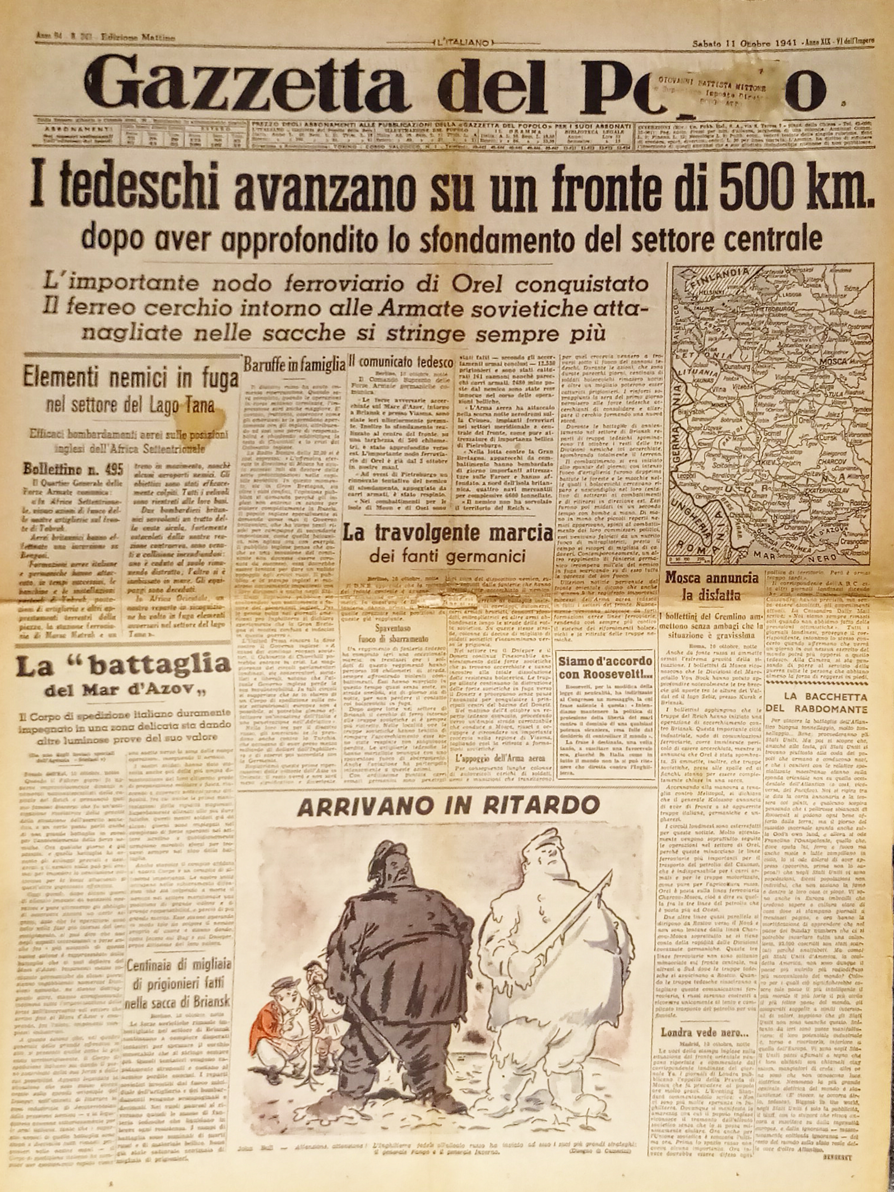 Gazzetta del Popolo N. 243 - 1941 I tedeschi avanzano …