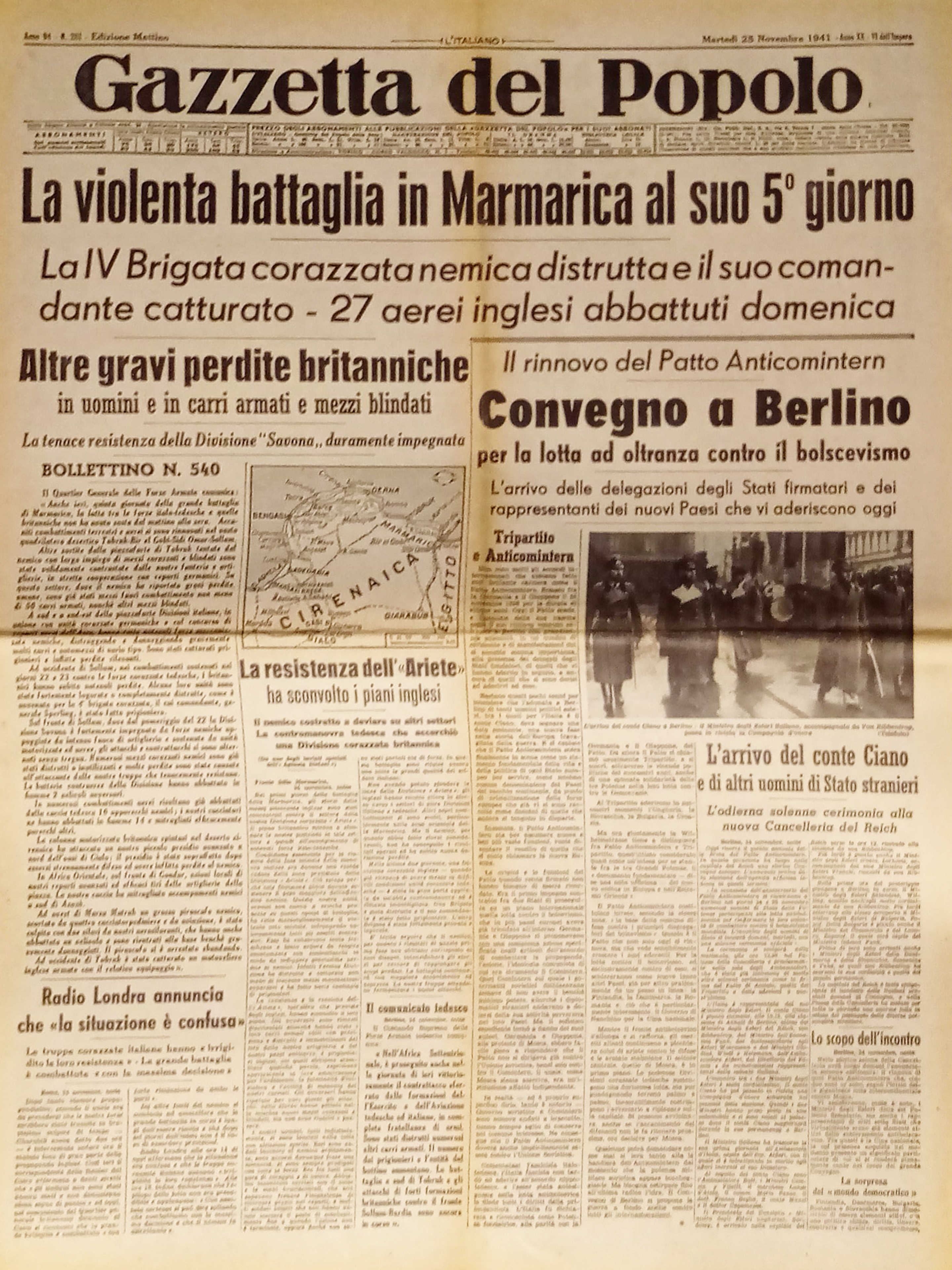 Gazzetta del Popolo N. 281 - 1941 La battaglia in …