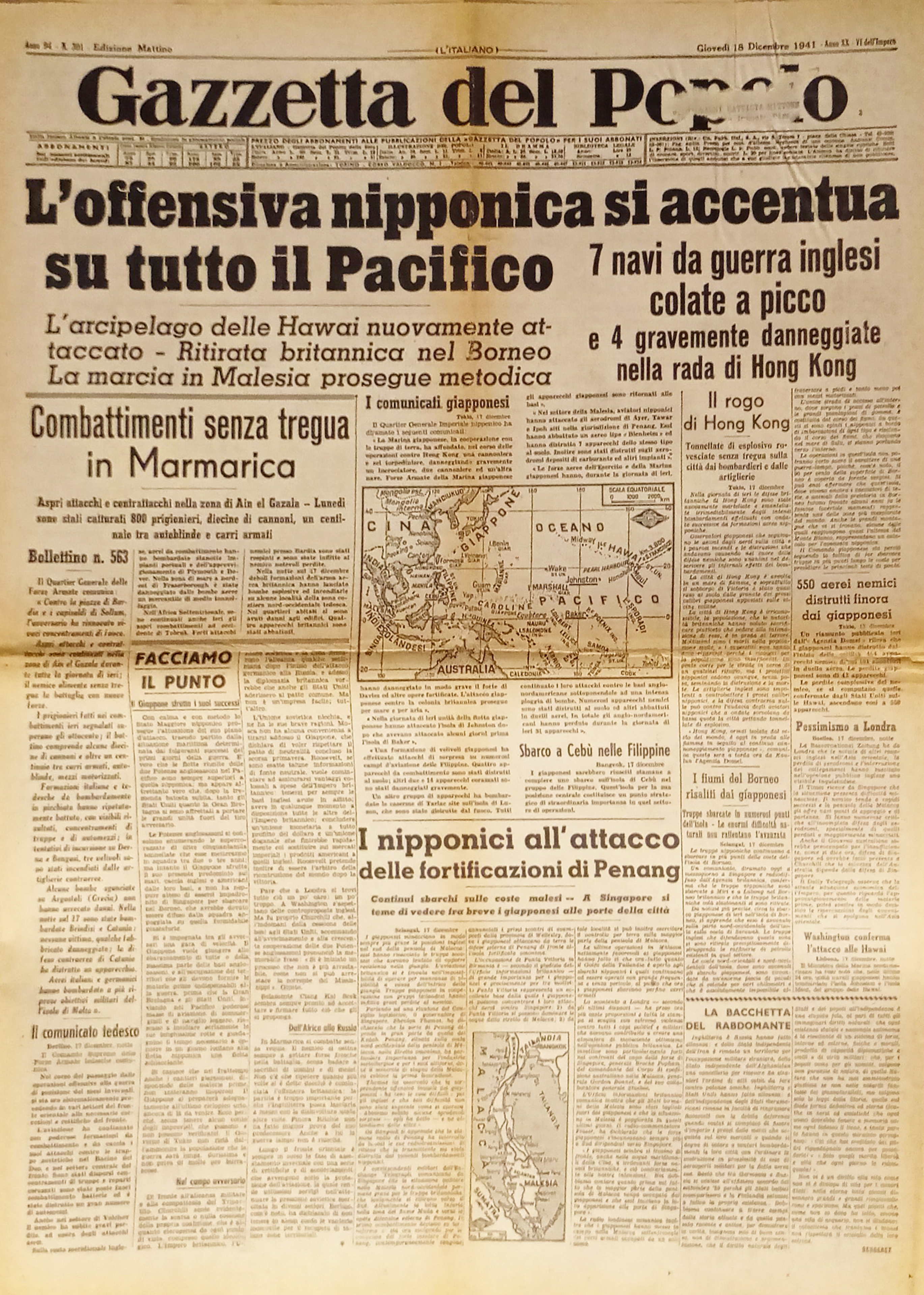 Gazzetta del Popolo N. 301 - 1941 L'offensiva nipponica si …