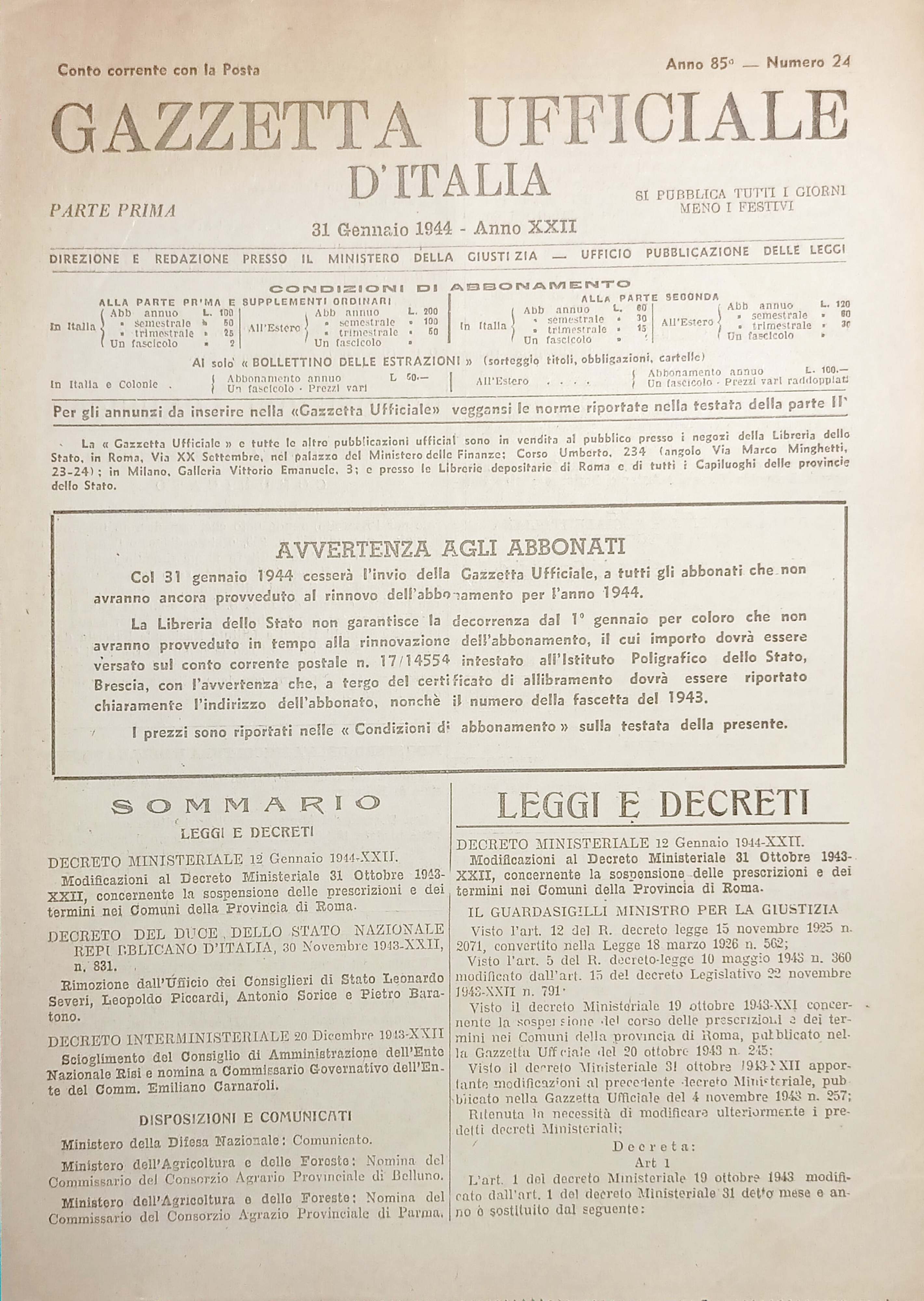 Gazzetta Ufficiale d'Italia N. 24 - 1944