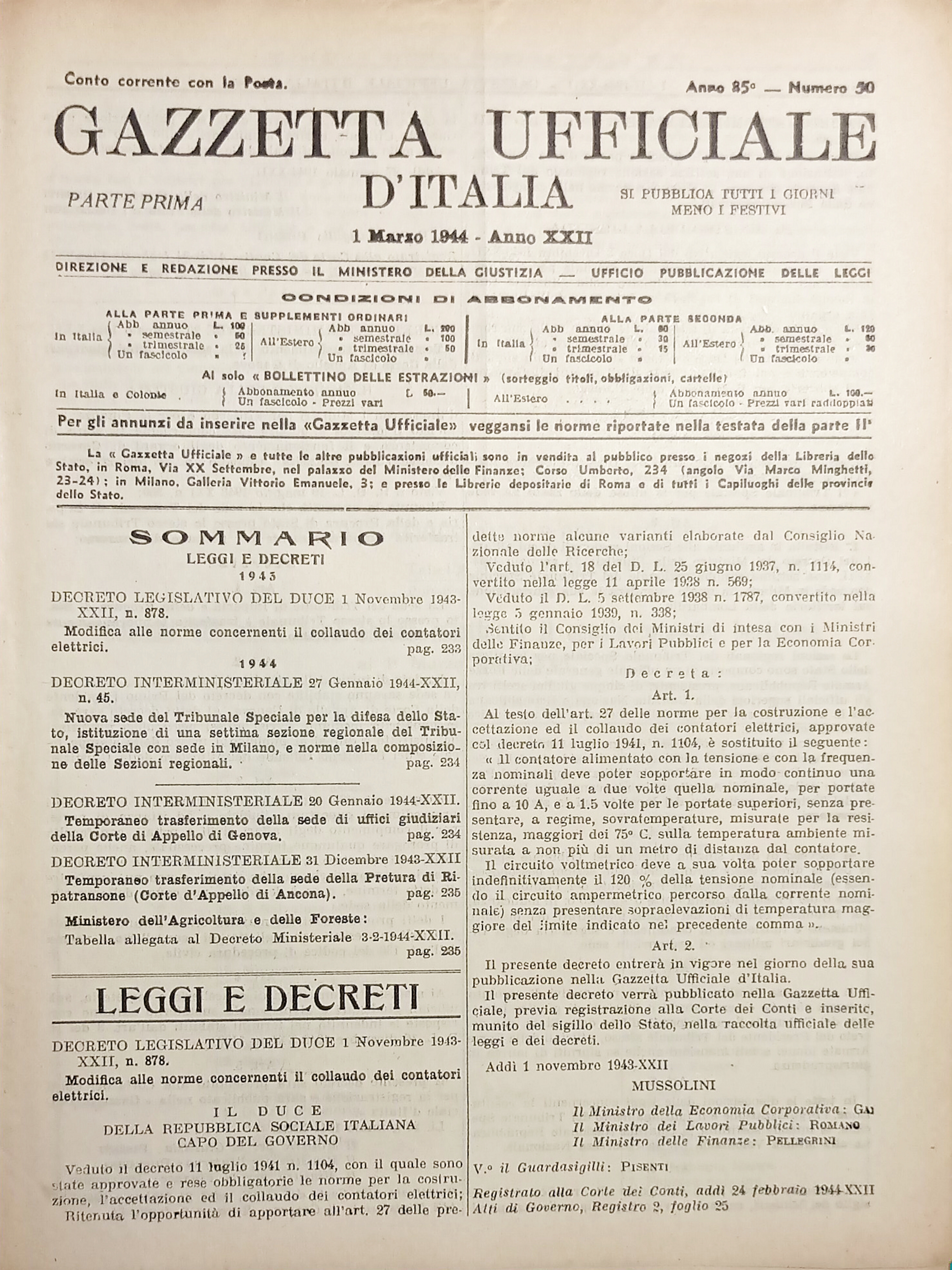 Gazzetta Ufficiale d'Italia N. 50 - 1944