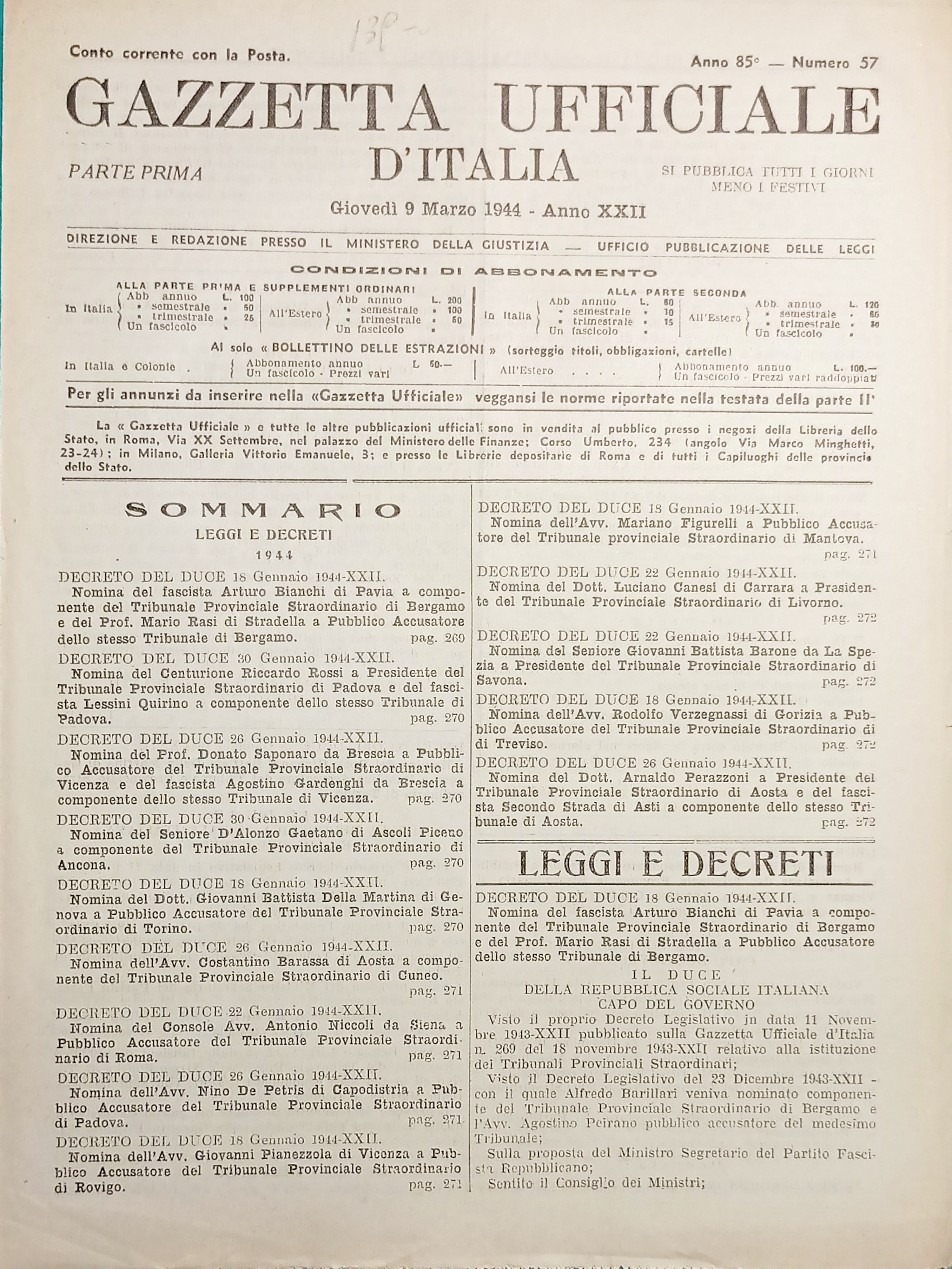 Gazzetta Ufficiale d'Italia N. 57 - 1944