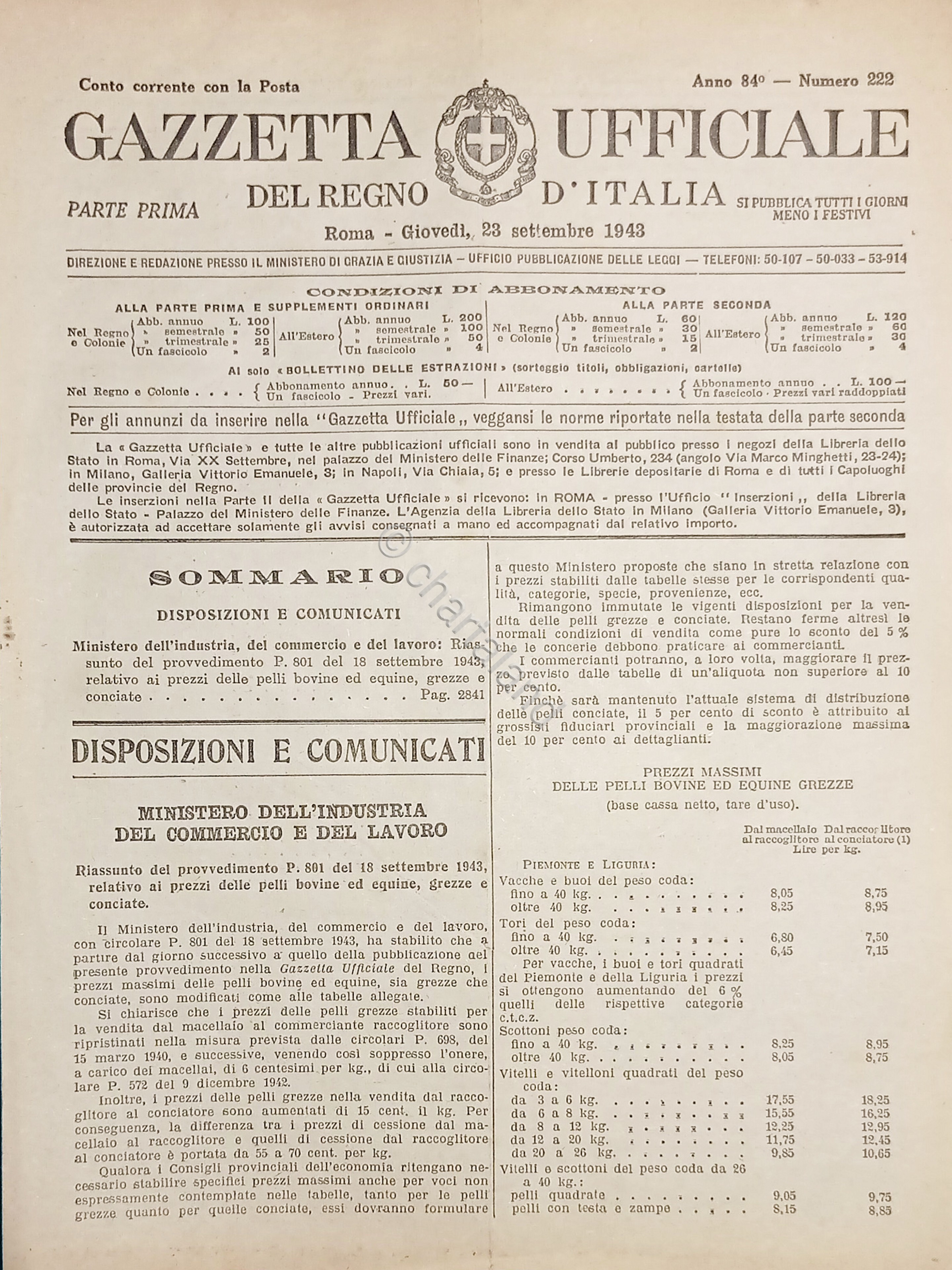 Gazzetta Ufficiale del Regno d'Italia N. 222 - 1943