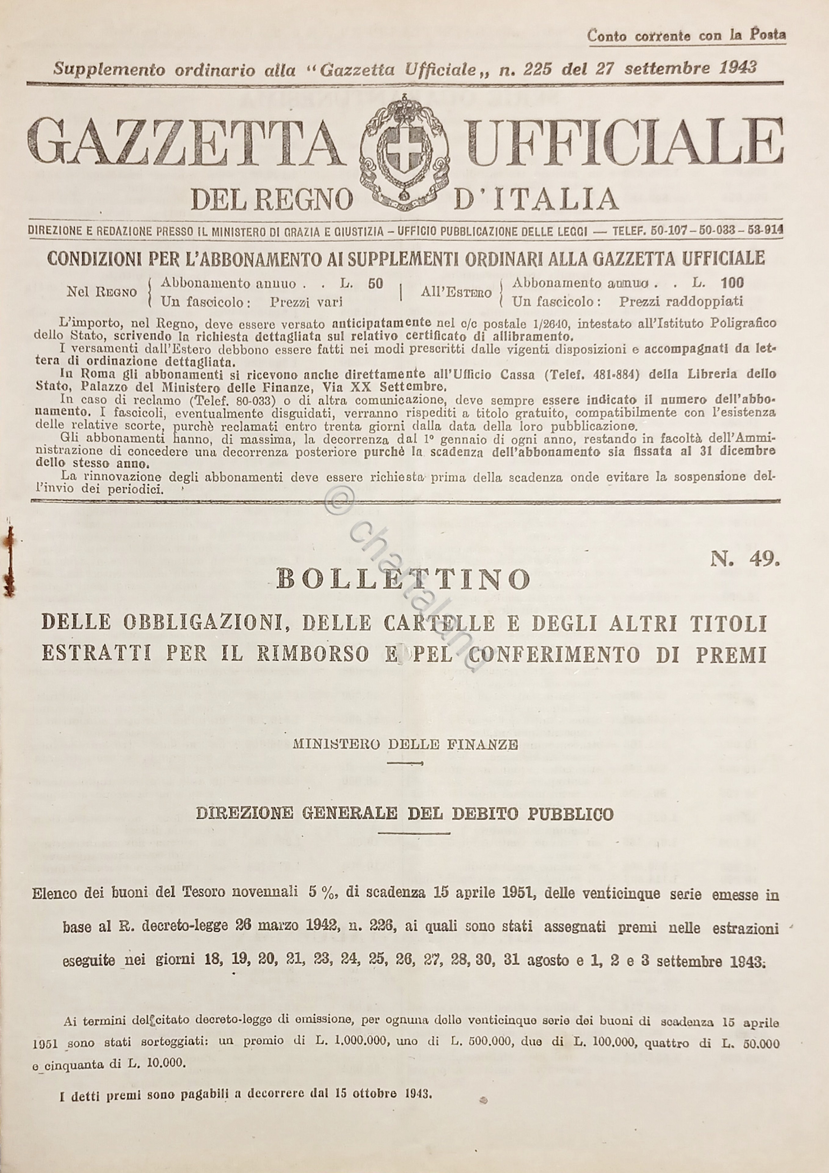Gazzetta Ufficiale del Regno d'Italia N. 225 - 1943