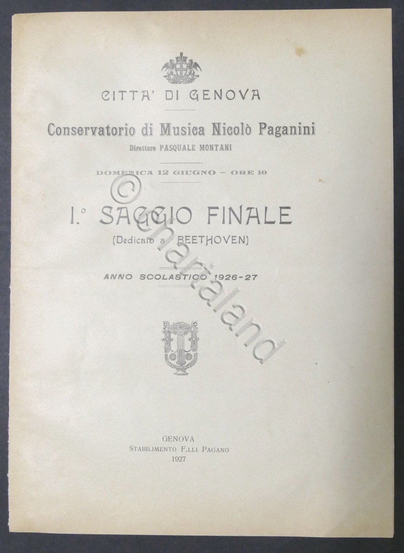 Genova Conservatorio Paganini - 1° Saggio Finale - Programma - …