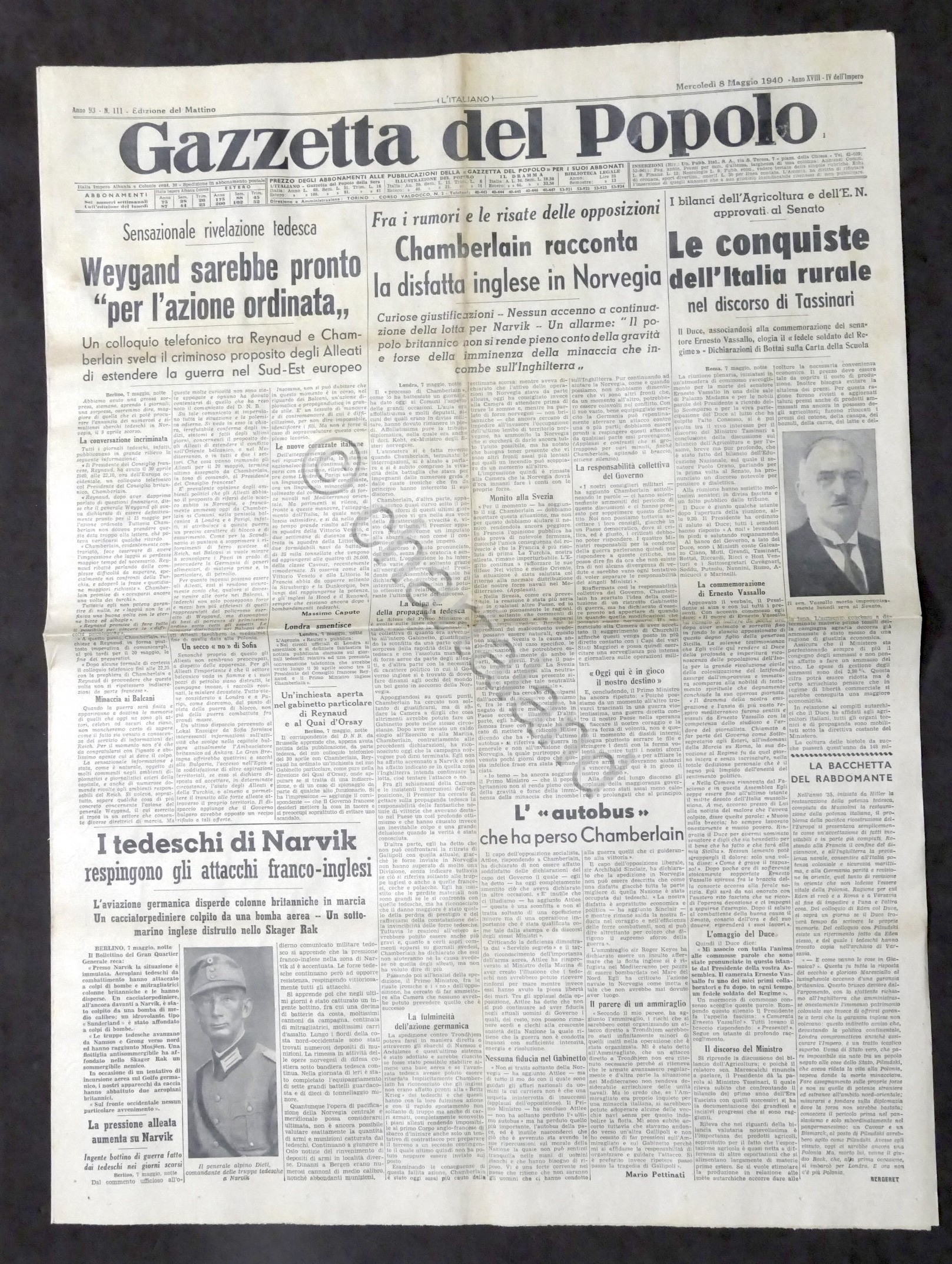 Giornale - Gazzetta del Popolo N. 111 - Le conquiste …