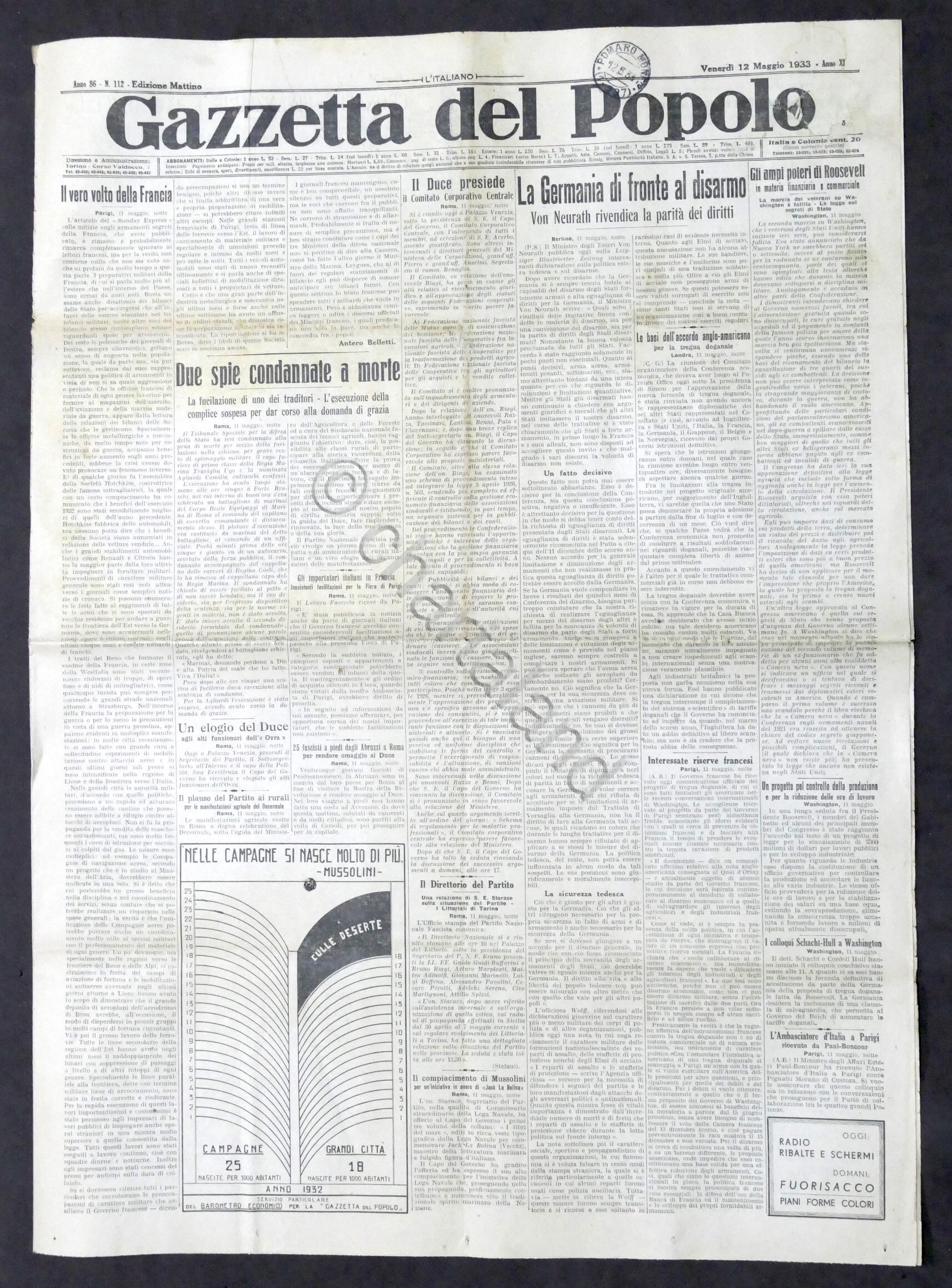 Giornale - Gazzetta del Popolo N. 112 - La Germania …