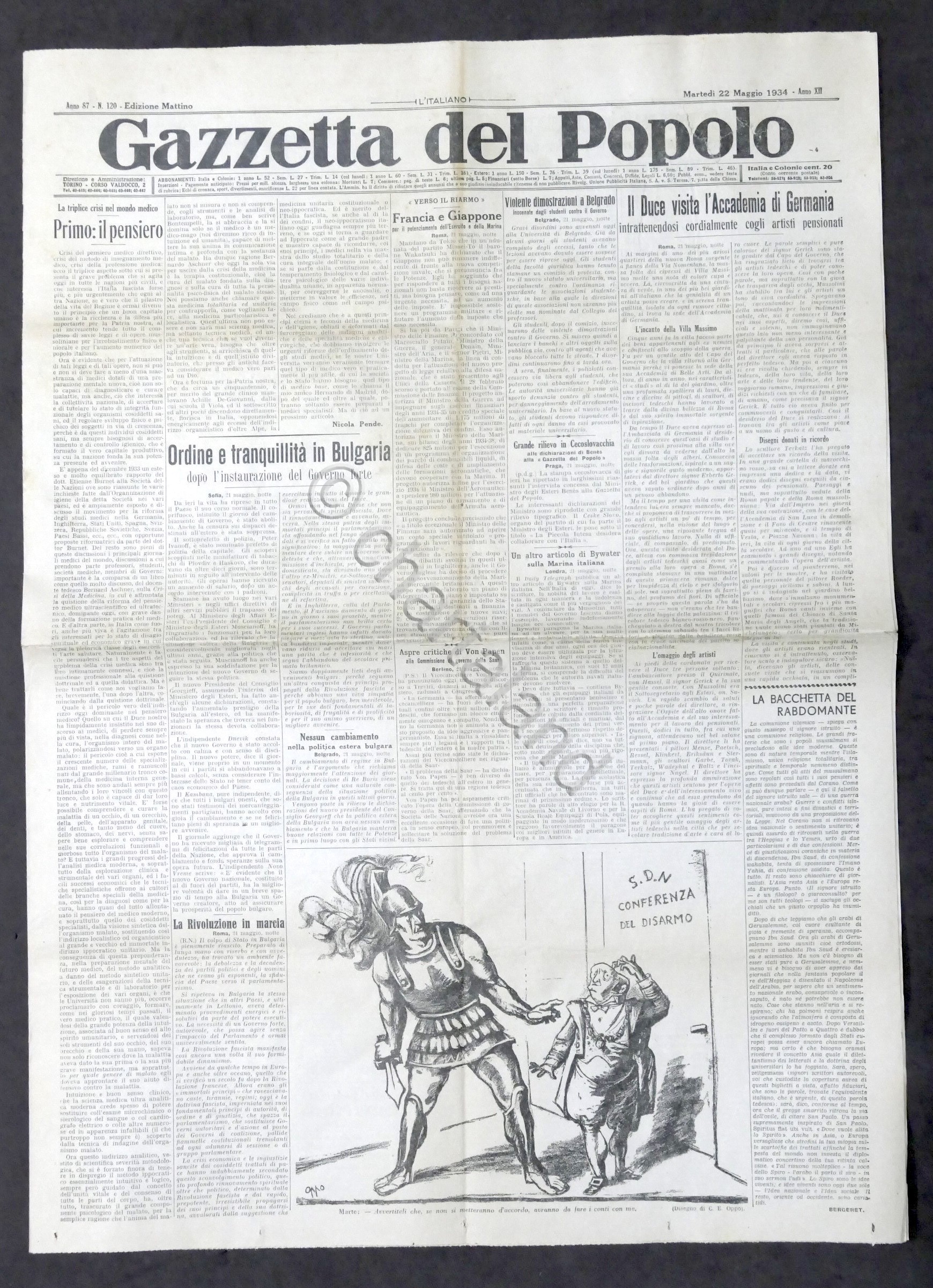 Giornale - Gazzetta del Popolo N. 120 Verso il riarmo: …